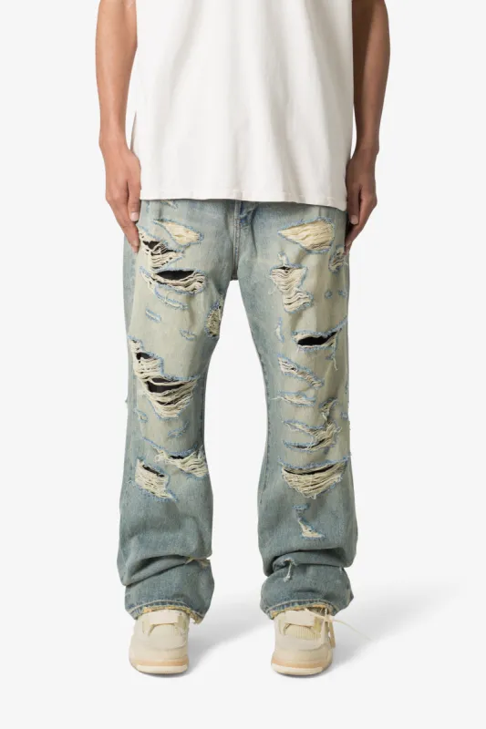 Ultra Baggy Distressed Denim - Vintage Blue sold by MNML