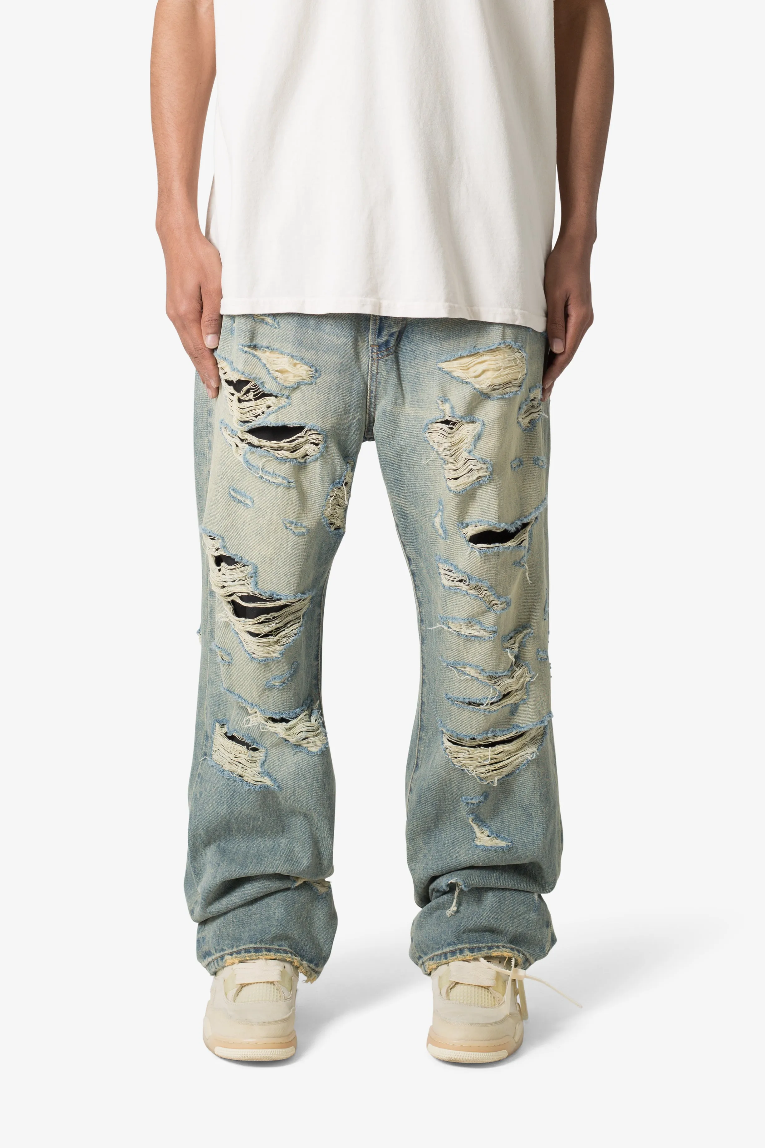 Ultra Baggy Distressed Denim - Vintage Blue sold by MNML