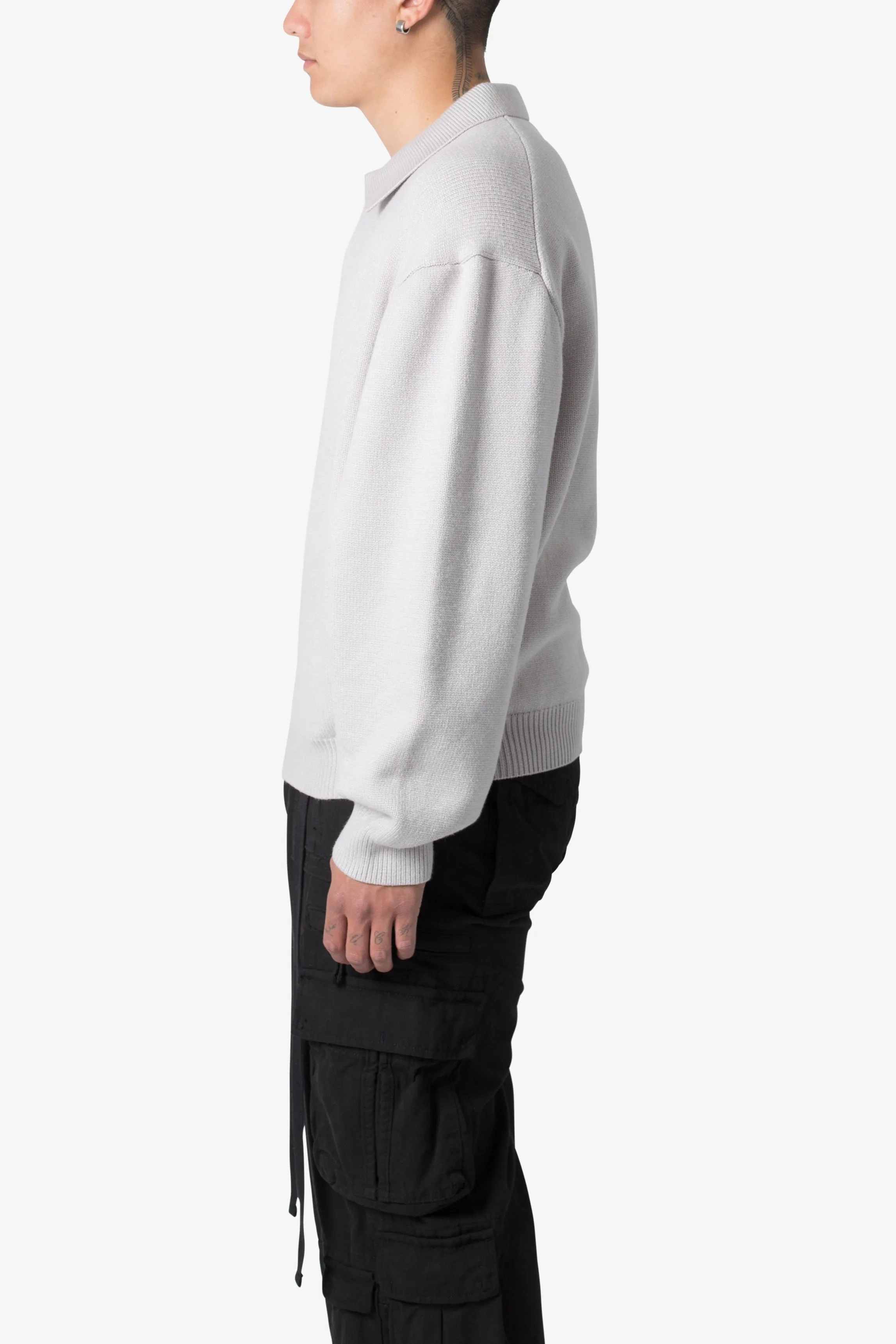 Collared Sweater - Light Grey sold by MNML product image thumbnail 4