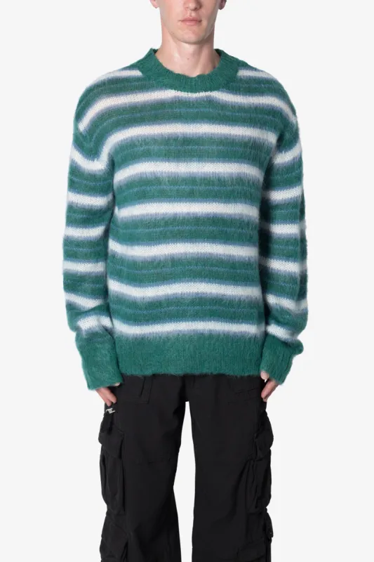 Striped Mohair Sweater - Green sold by MNML