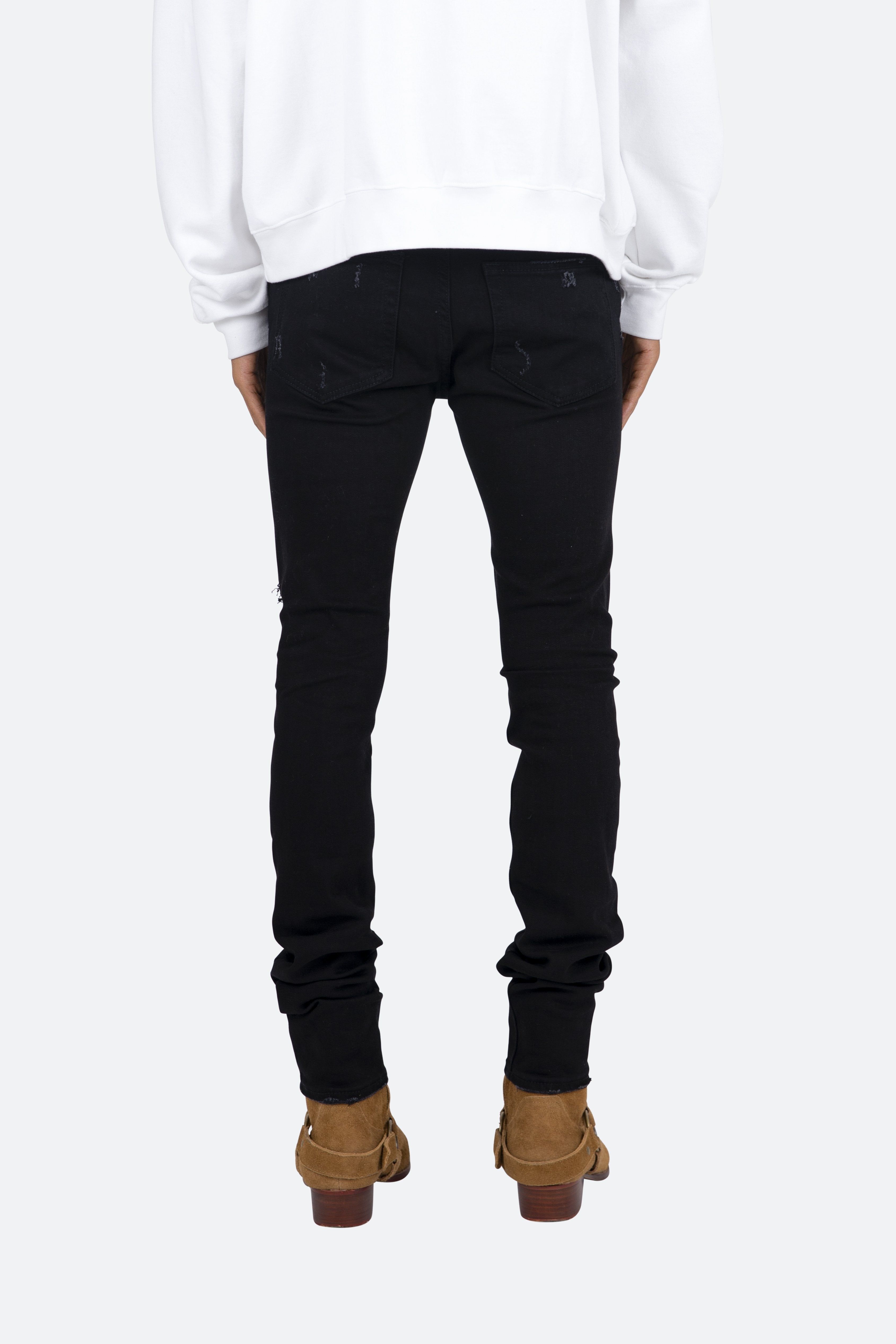 X165 Paisley Skinny Denim - Black/Black sold by MNML product image thumbnail 5