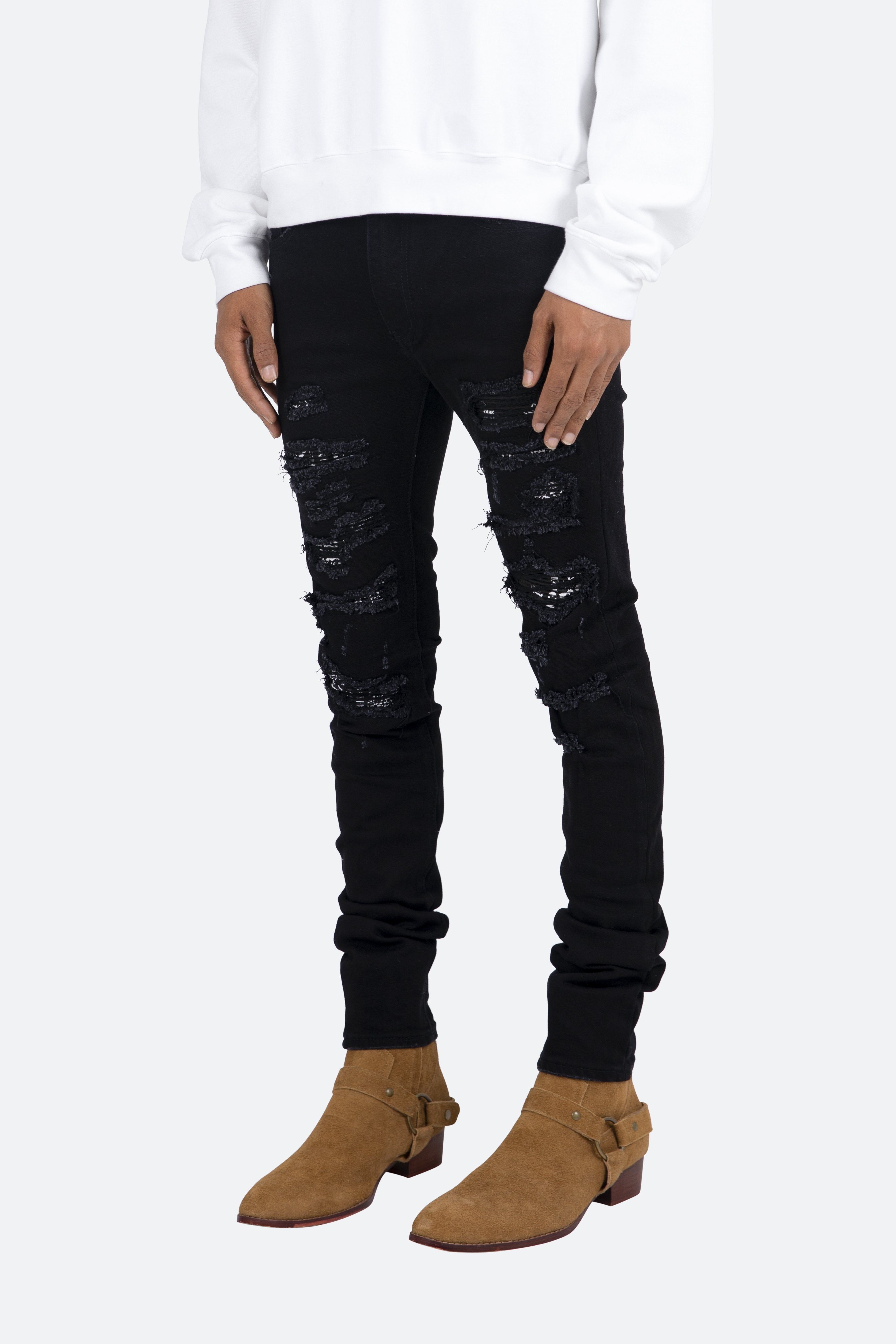 X165 Paisley Skinny Denim - Black/Black sold by MNML product image thumbnail 3