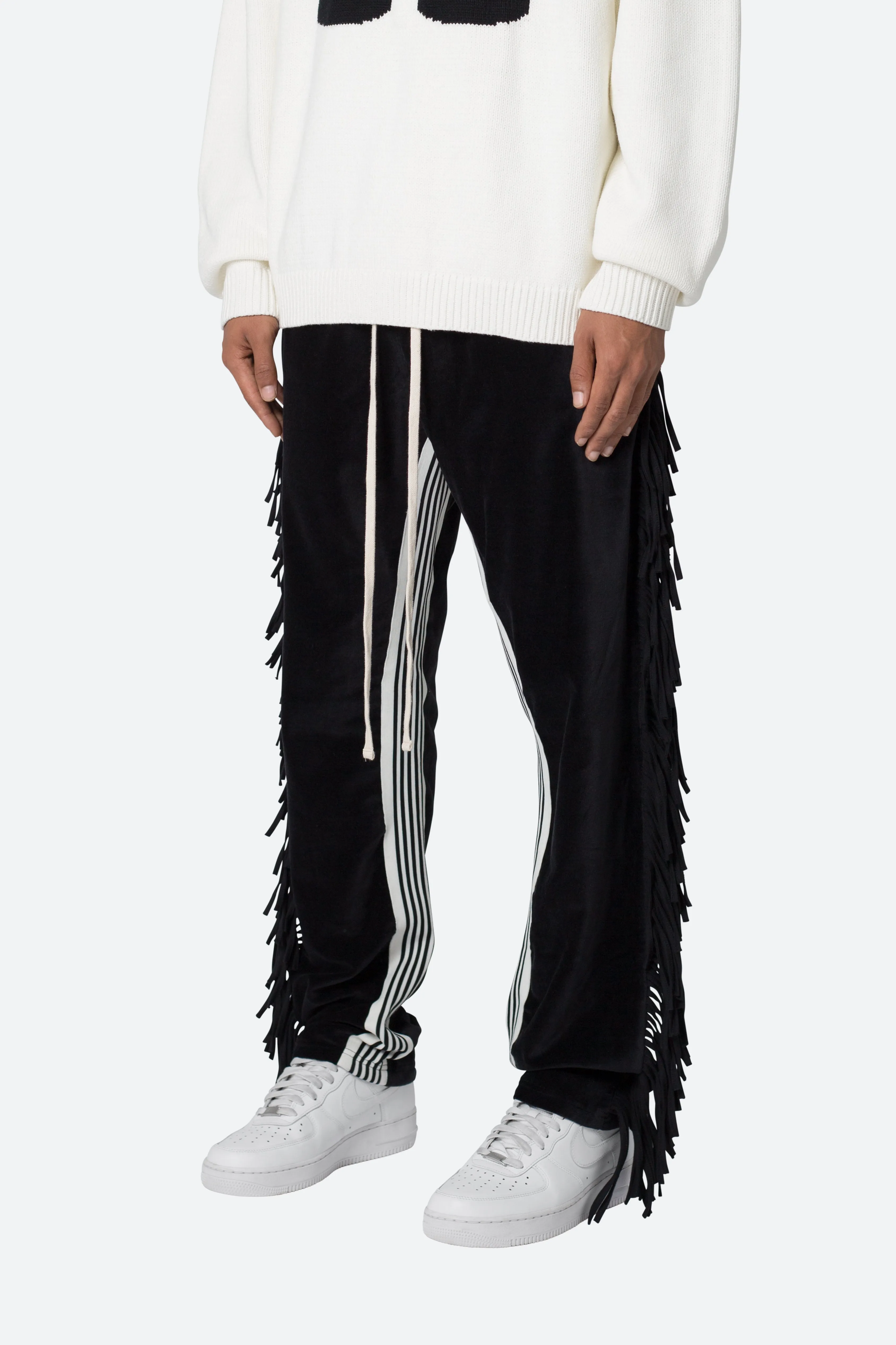 Fringe Velour Sweatpants - Black sold by MNML product image thumbnail 4