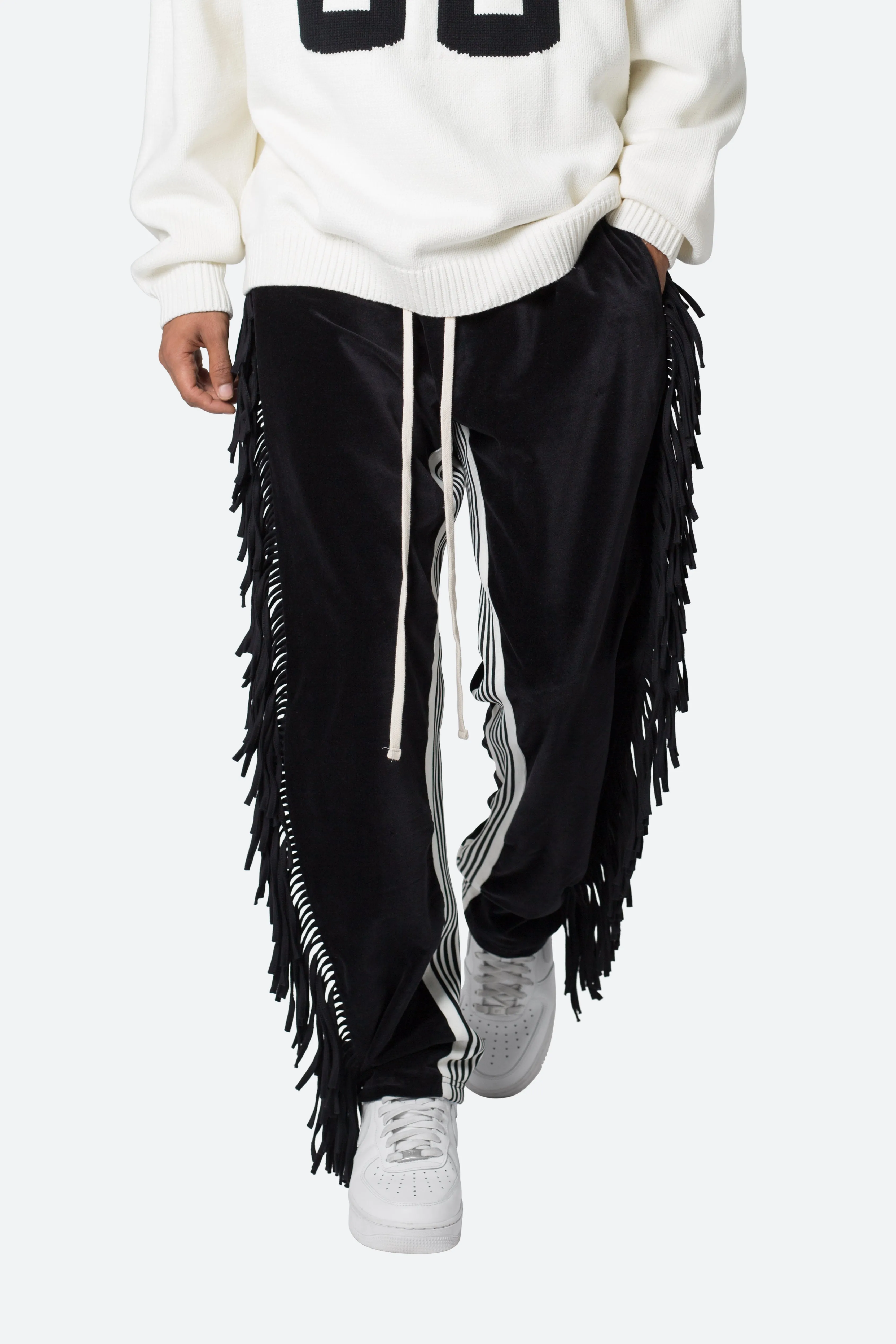 Fringe Velour Sweatpants - Black sold by MNML product image thumbnail 2