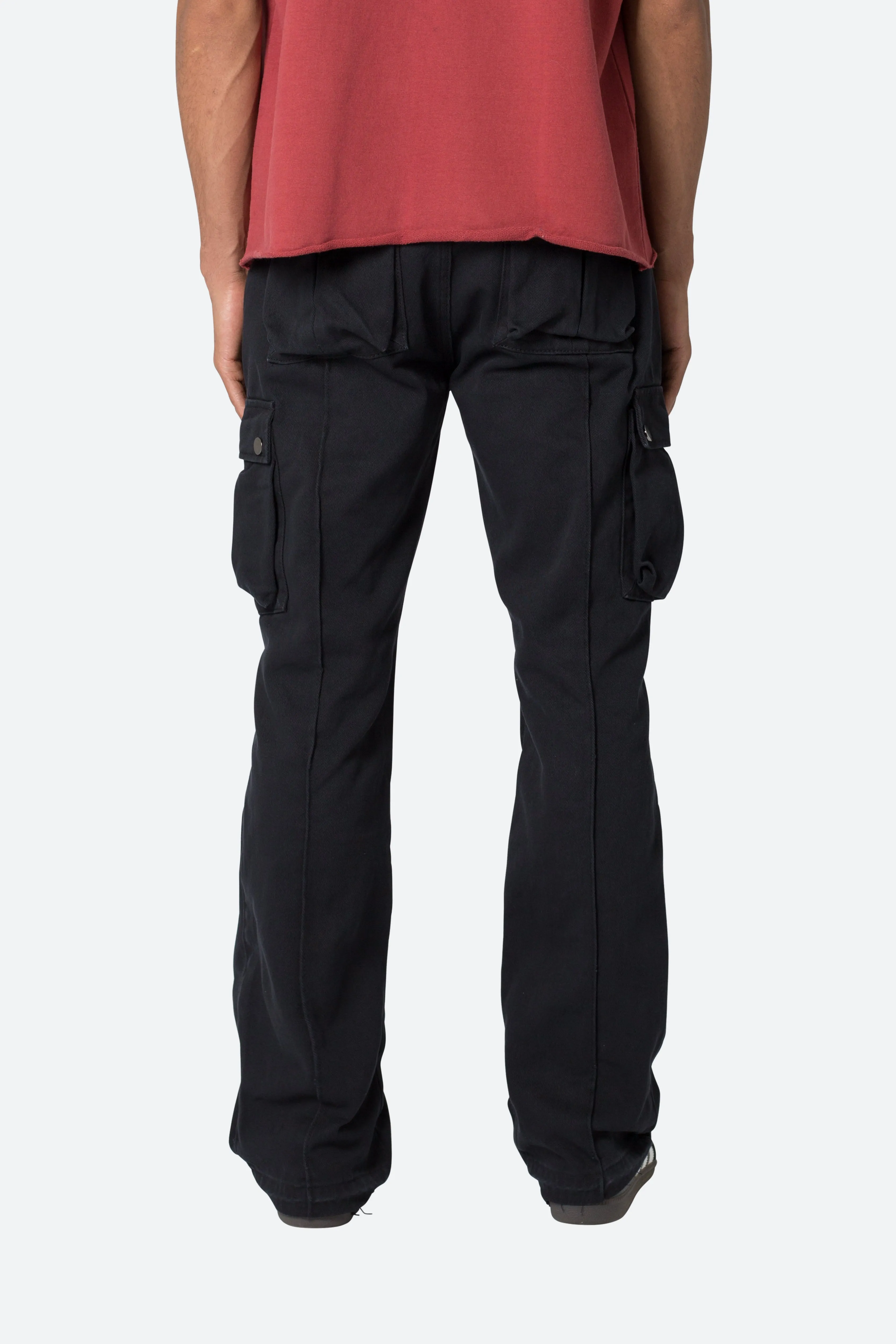 Front Zip Flare Cargo Pants - Black sold by MNML product image thumbnail 5