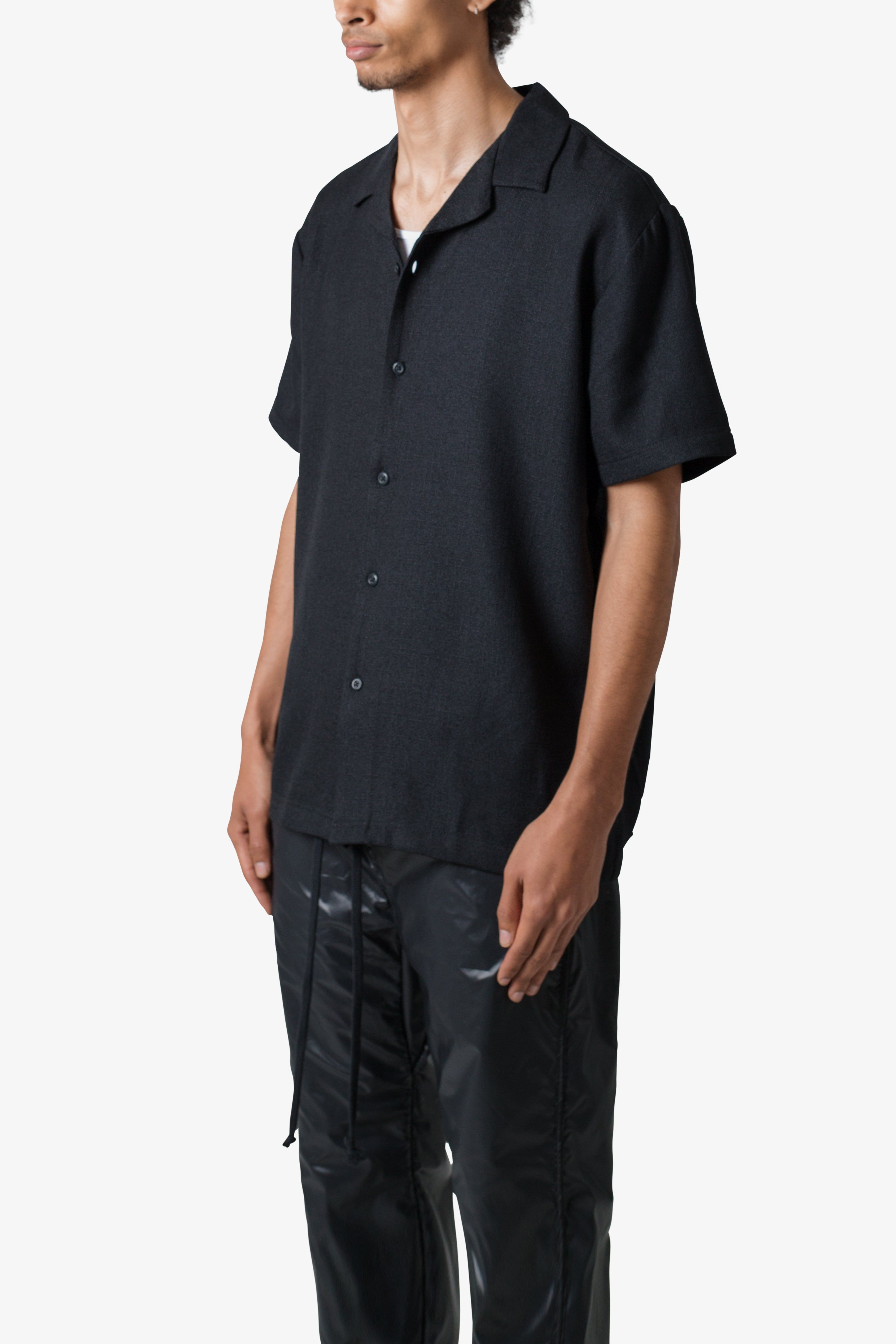 Linen Blend S/S Shirt - Black sold by MNML product image thumbnail 3