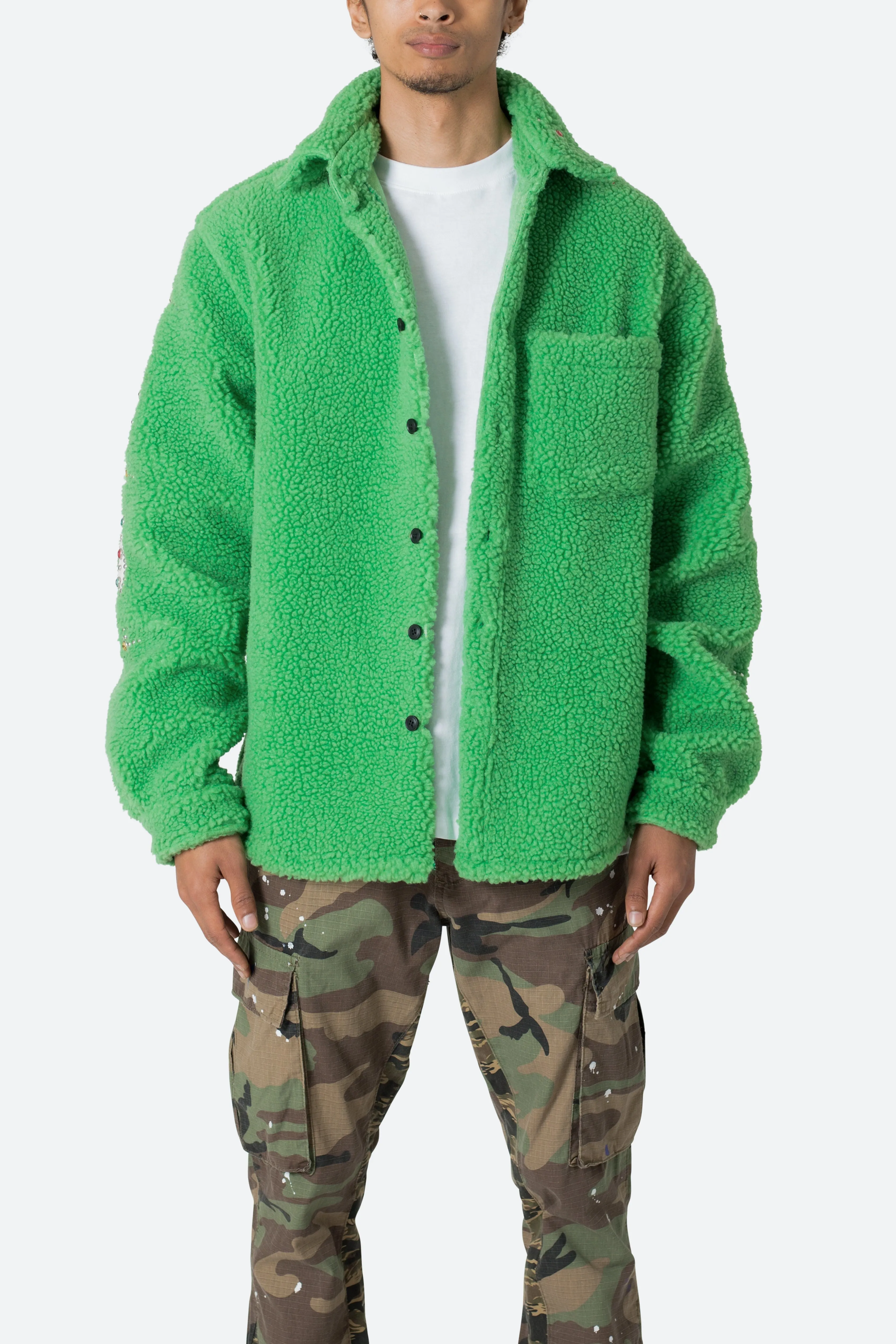 Jewel Sherpa Jacket - Green sold by MNML product image thumbnail 2