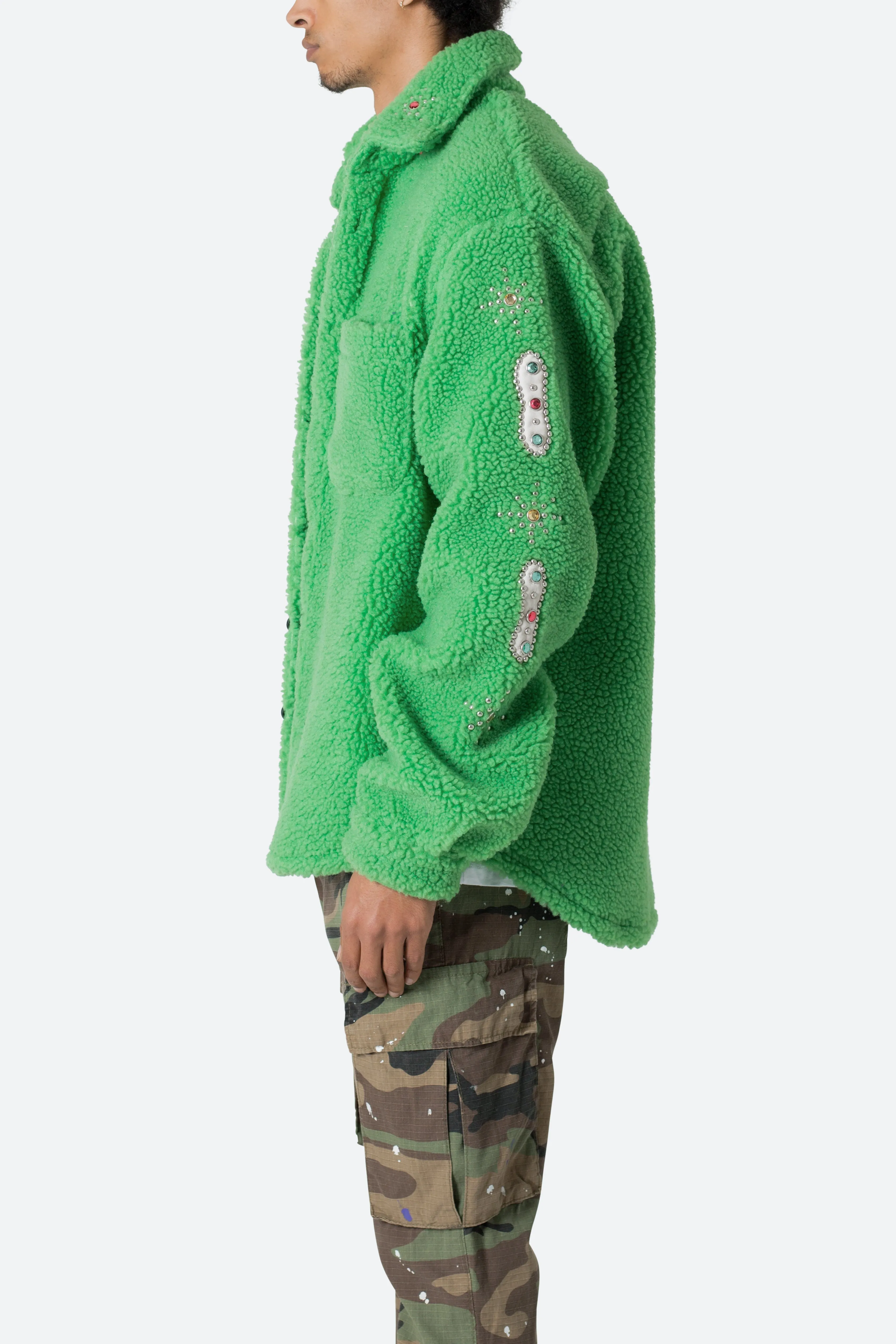 Jewel Sherpa Jacket - Green sold by MNML product image thumbnail 4