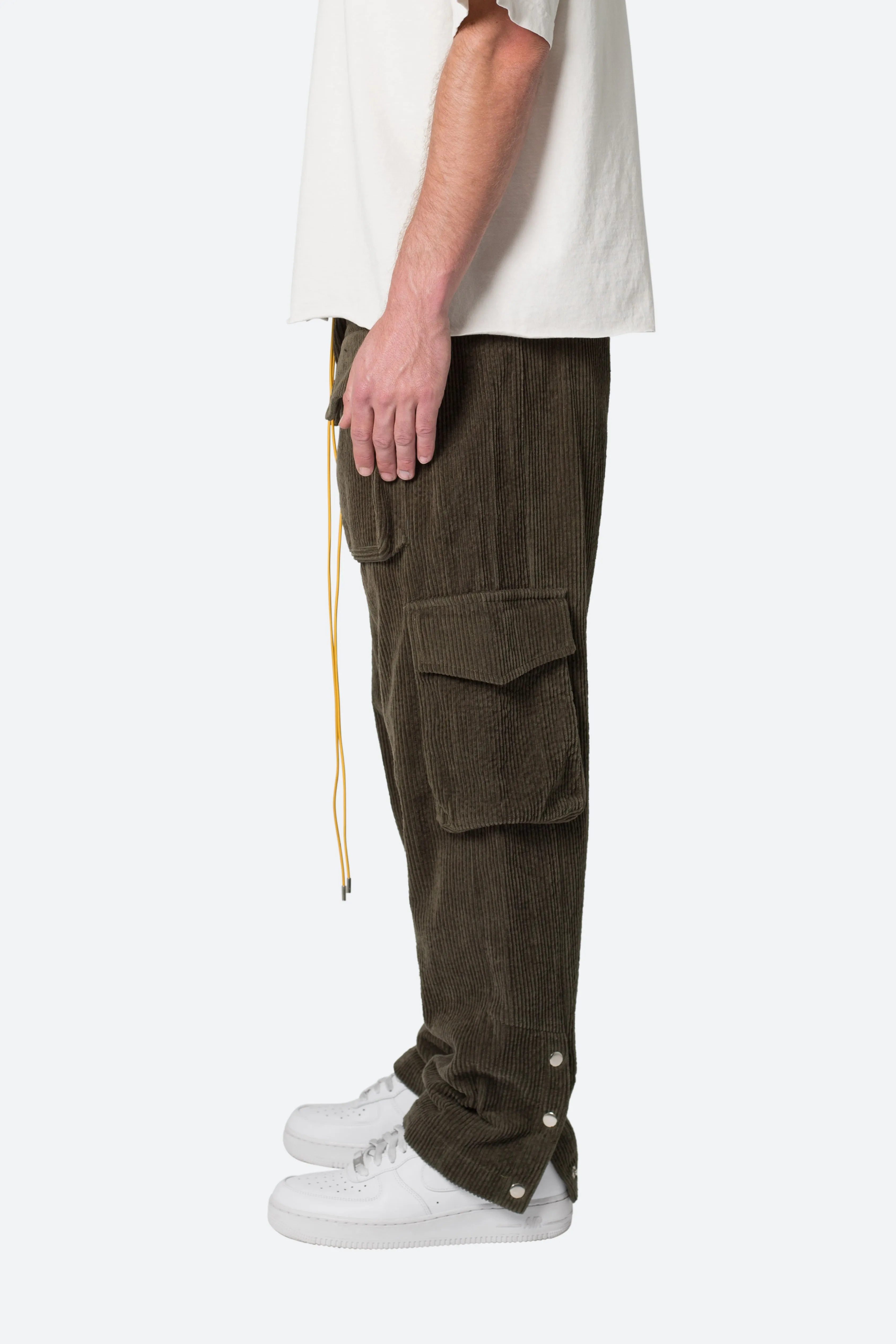 Corduroy Snap II Cargo Pants - Olive sold by MNML product image thumbnail 5