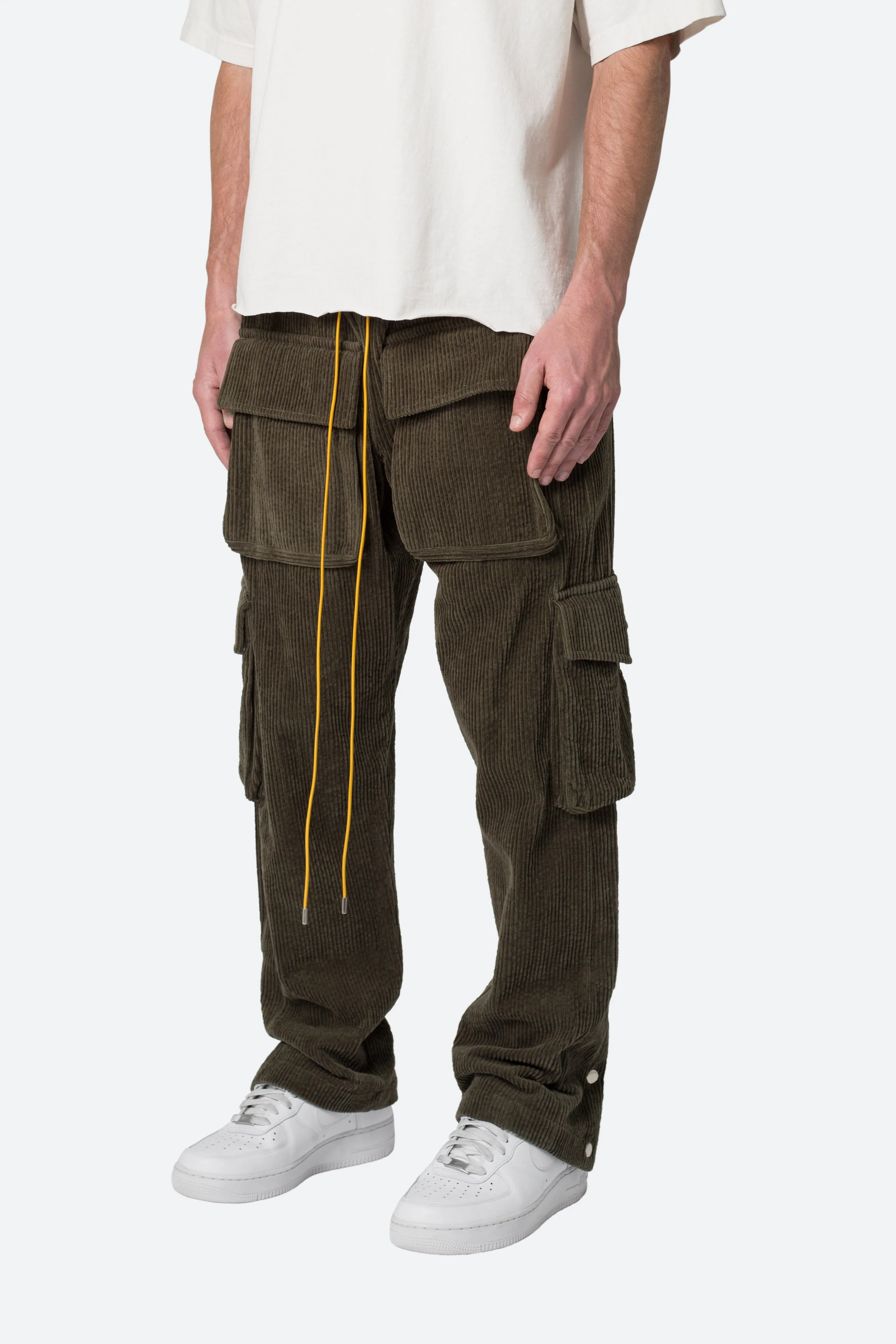 Corduroy Snap II Cargo Pants - Olive sold by MNML product image thumbnail 4