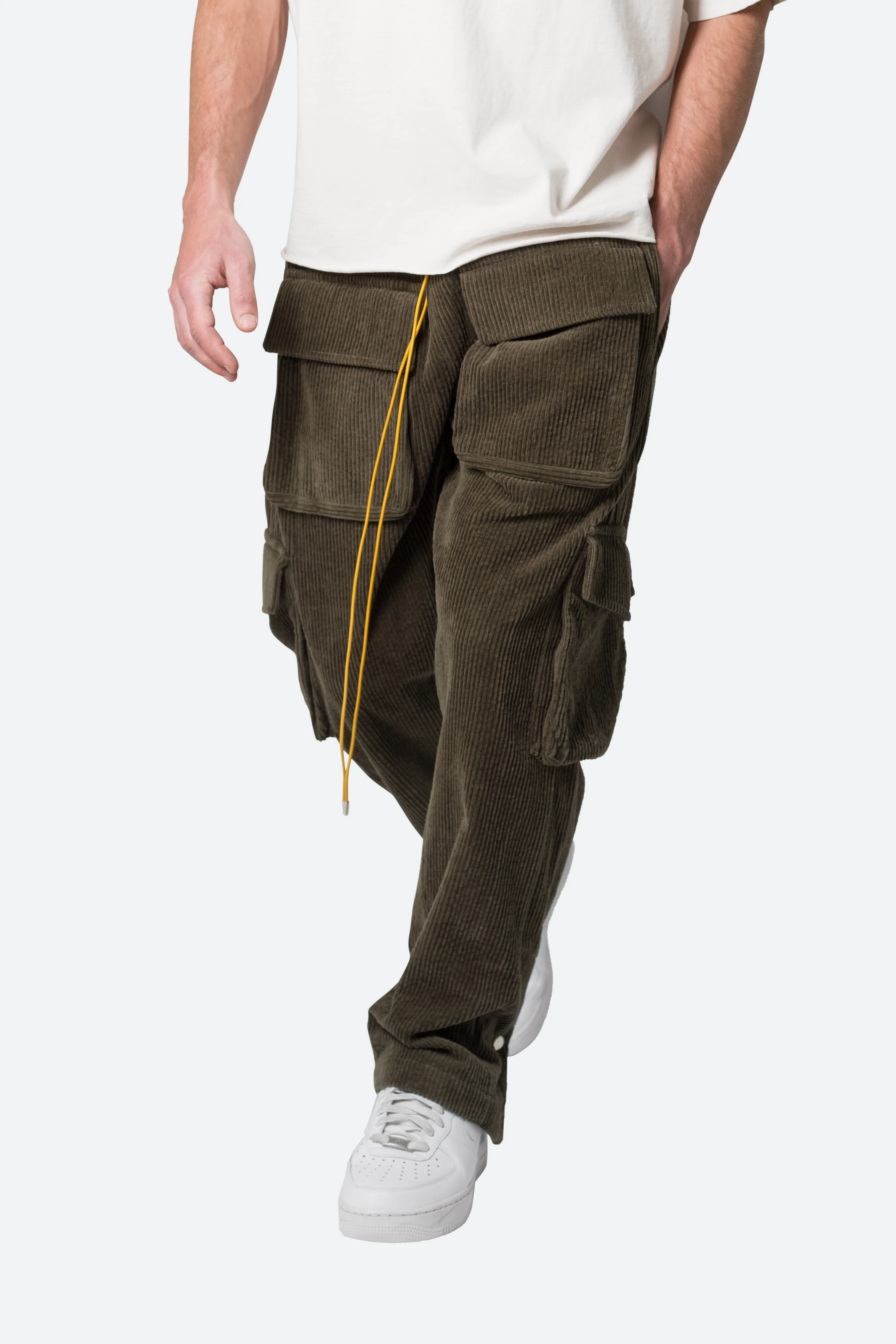 Corduroy Snap II Cargo Pants - Olive sold by MNML product image thumbnail 2