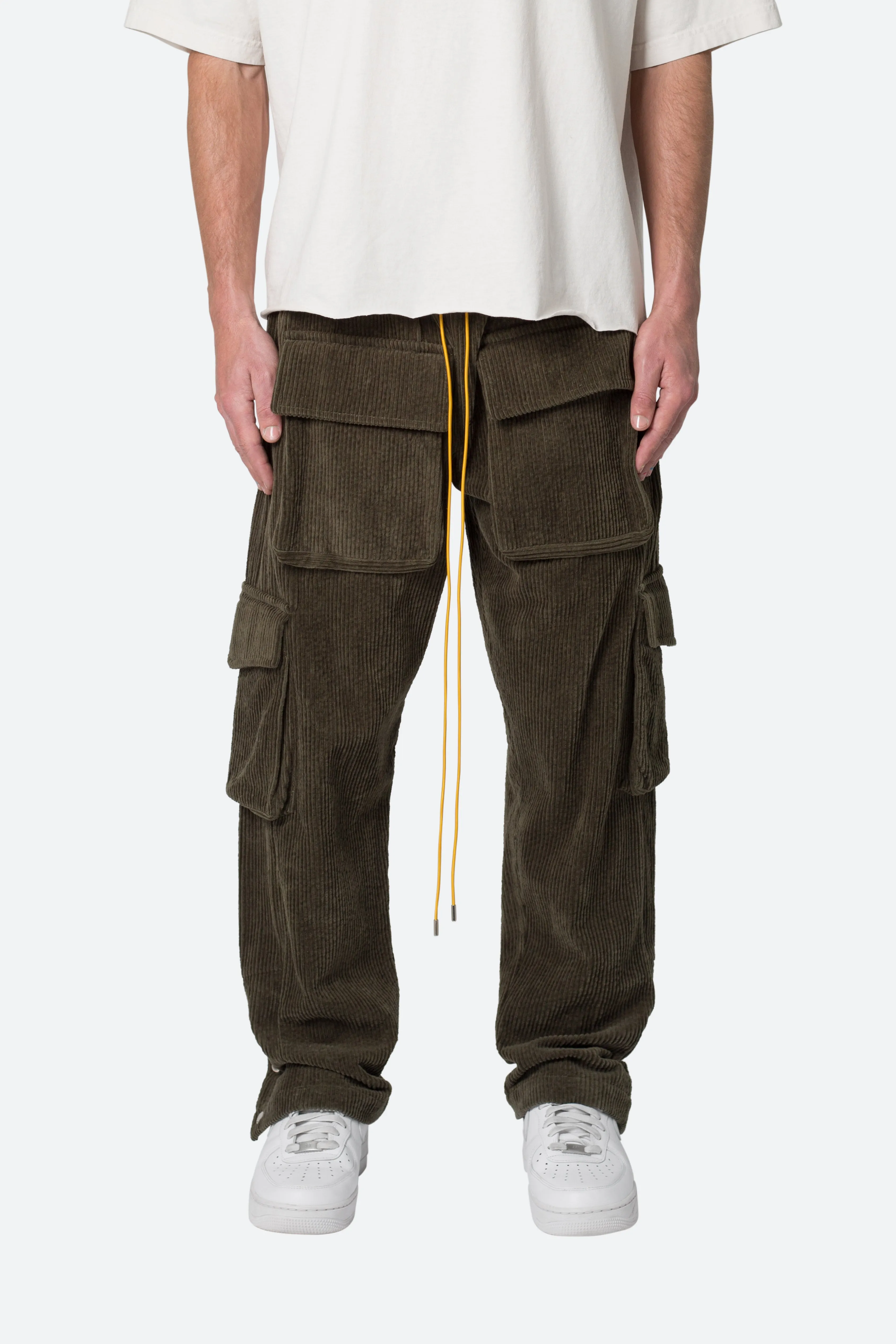 Corduroy Snap II Cargo Pants - Olive sold by MNML product image thumbnail 3