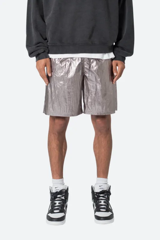 Metallic Lightweight Shorts - Gunmetal sold by MNML