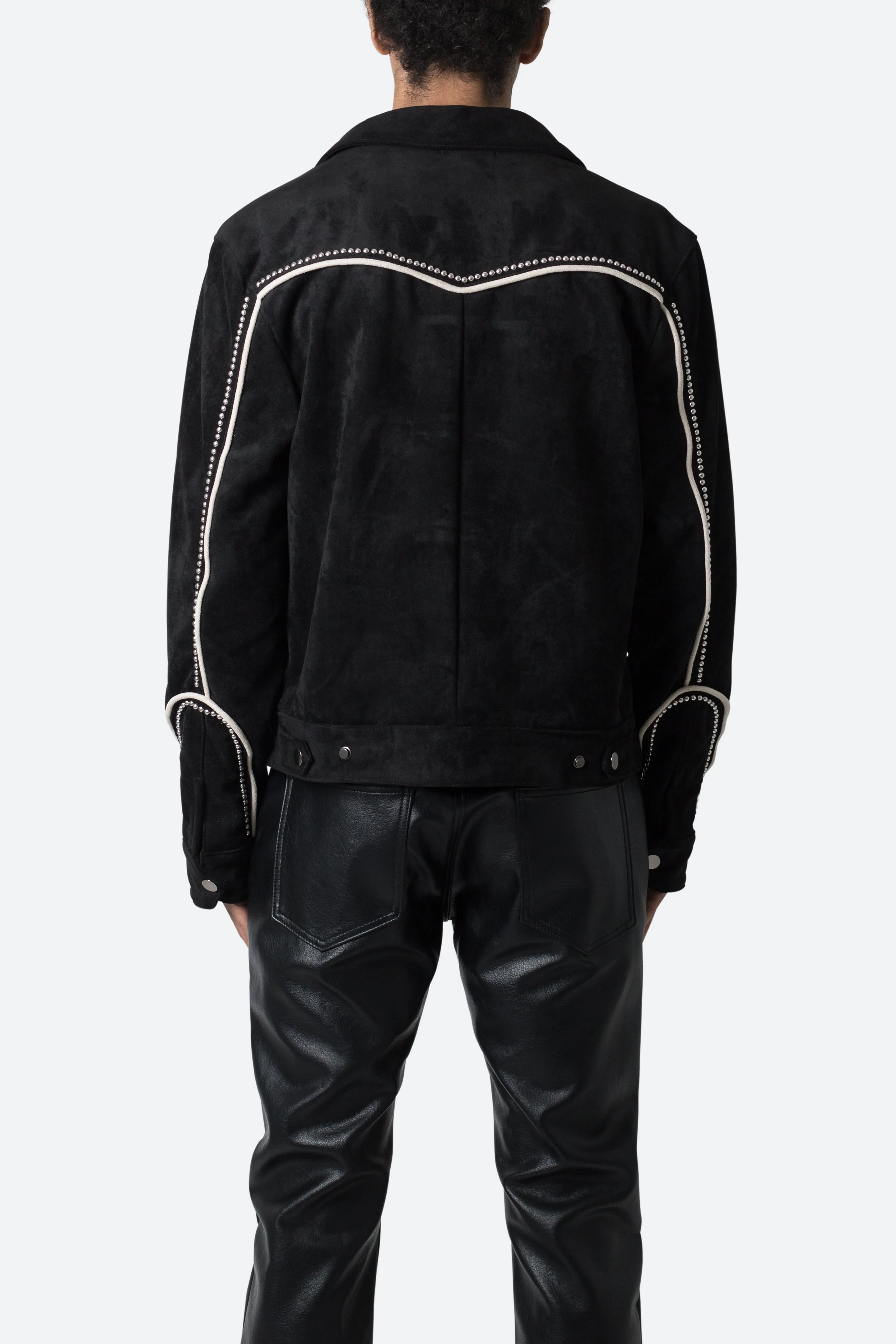 Suede Collared Jacket - Black sold by MNML product image thumbnail 5