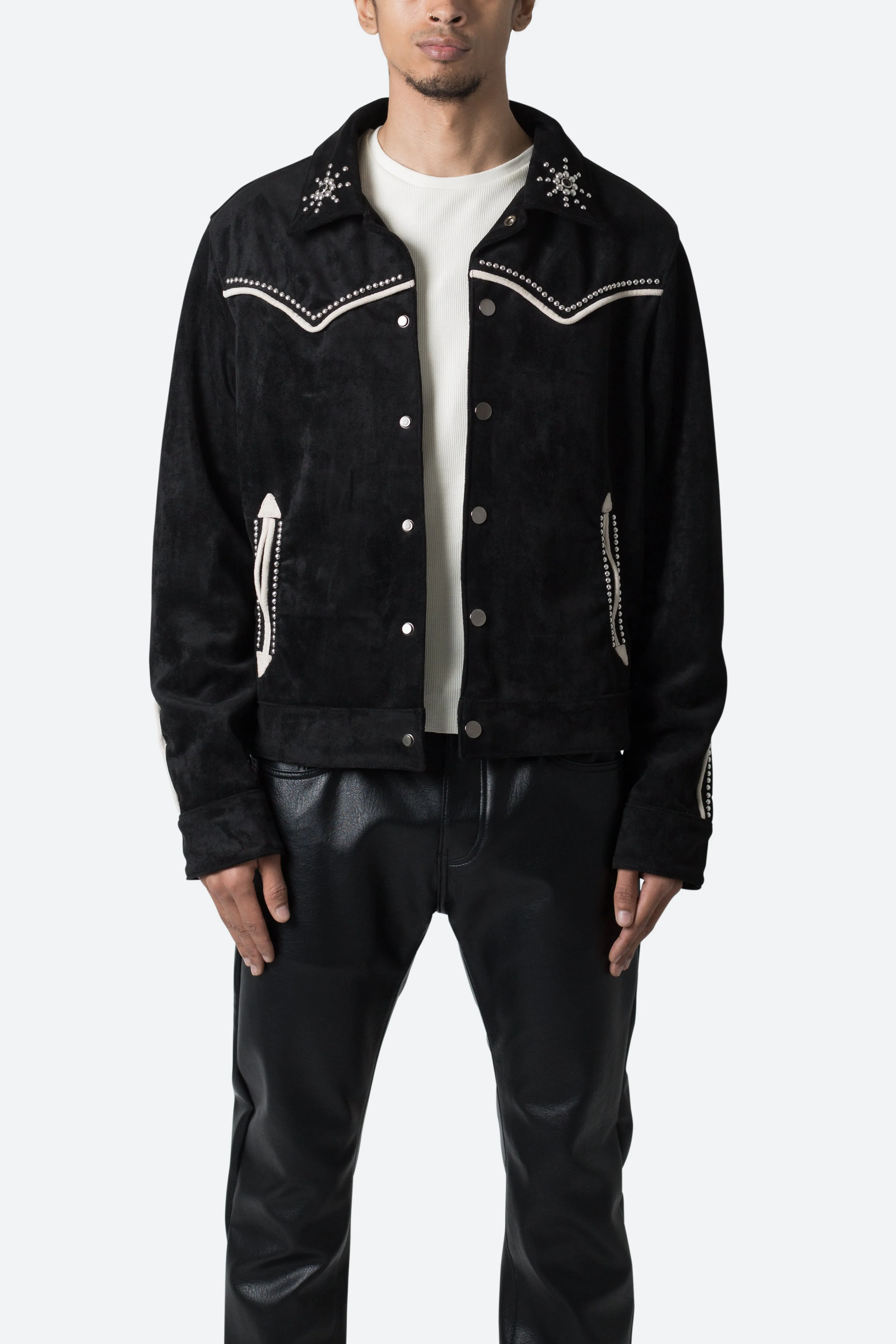 Suede Collared Jacket - Black sold by MNML product image thumbnail 2
