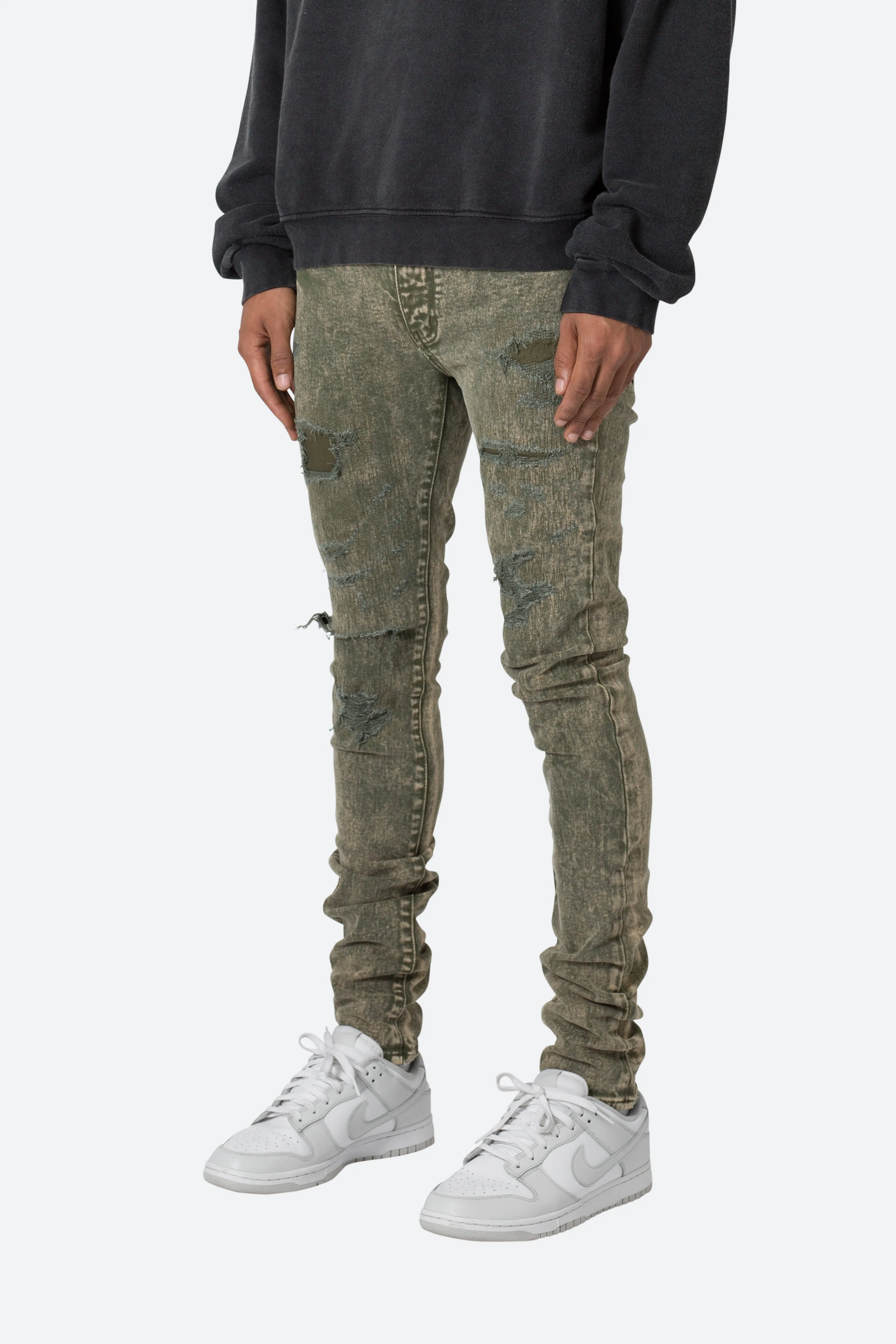 X369 Stretch Skinny Denim - Olive sold by MNML product image thumbnail 4