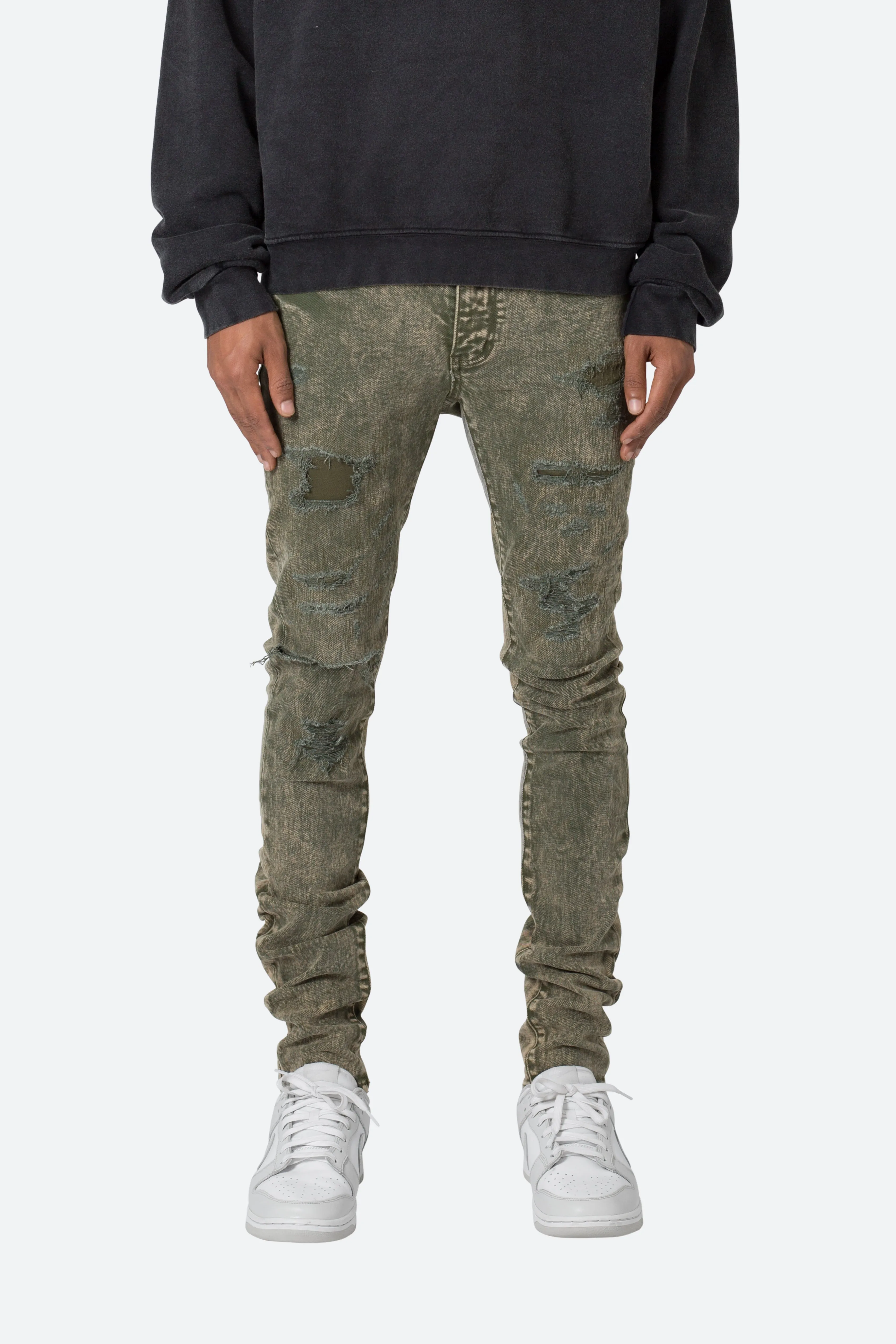 X369 Stretch Skinny Denim - Olive sold by MNML