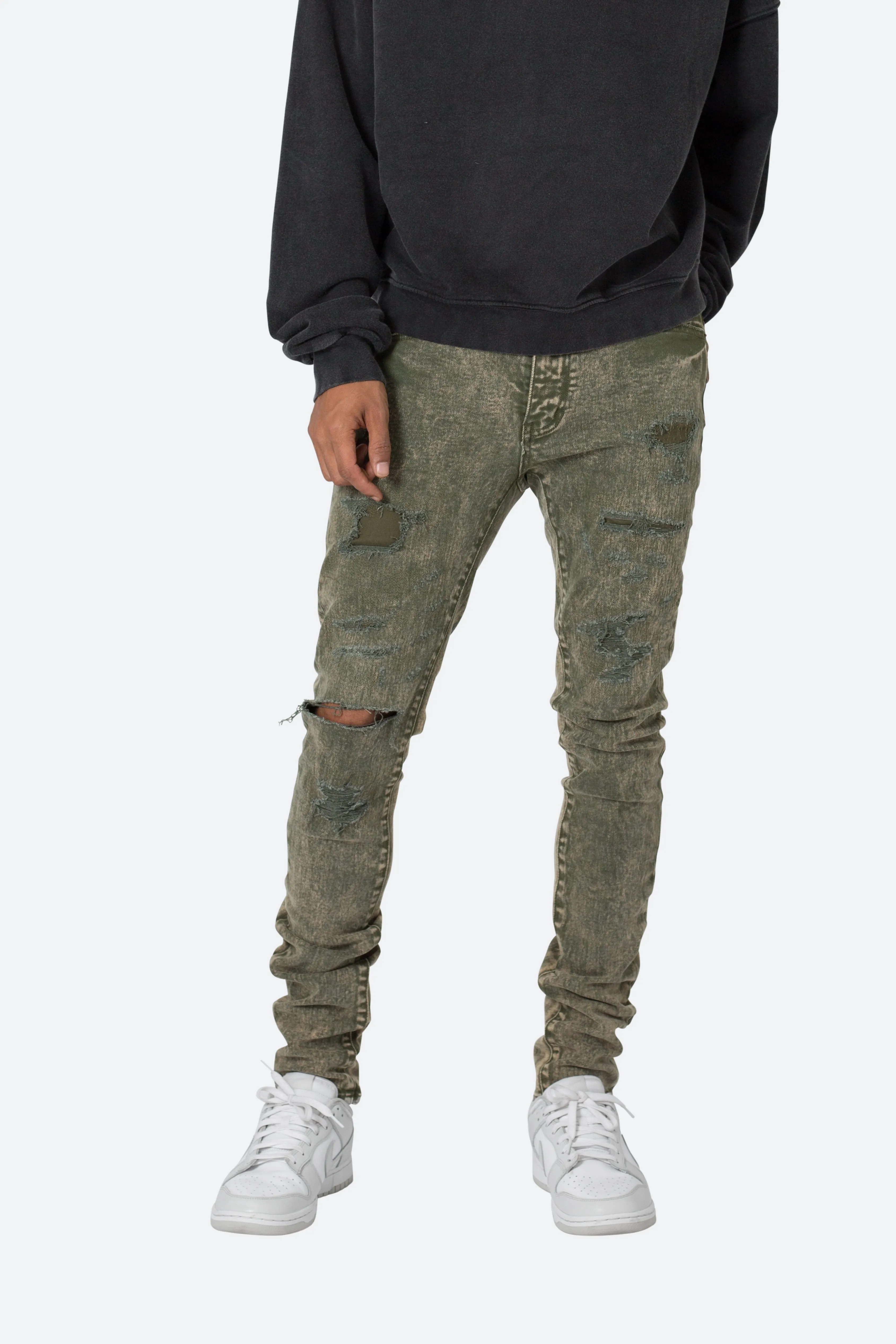 X369 Stretch Skinny Denim - Olive sold by MNML product image thumbnail 2