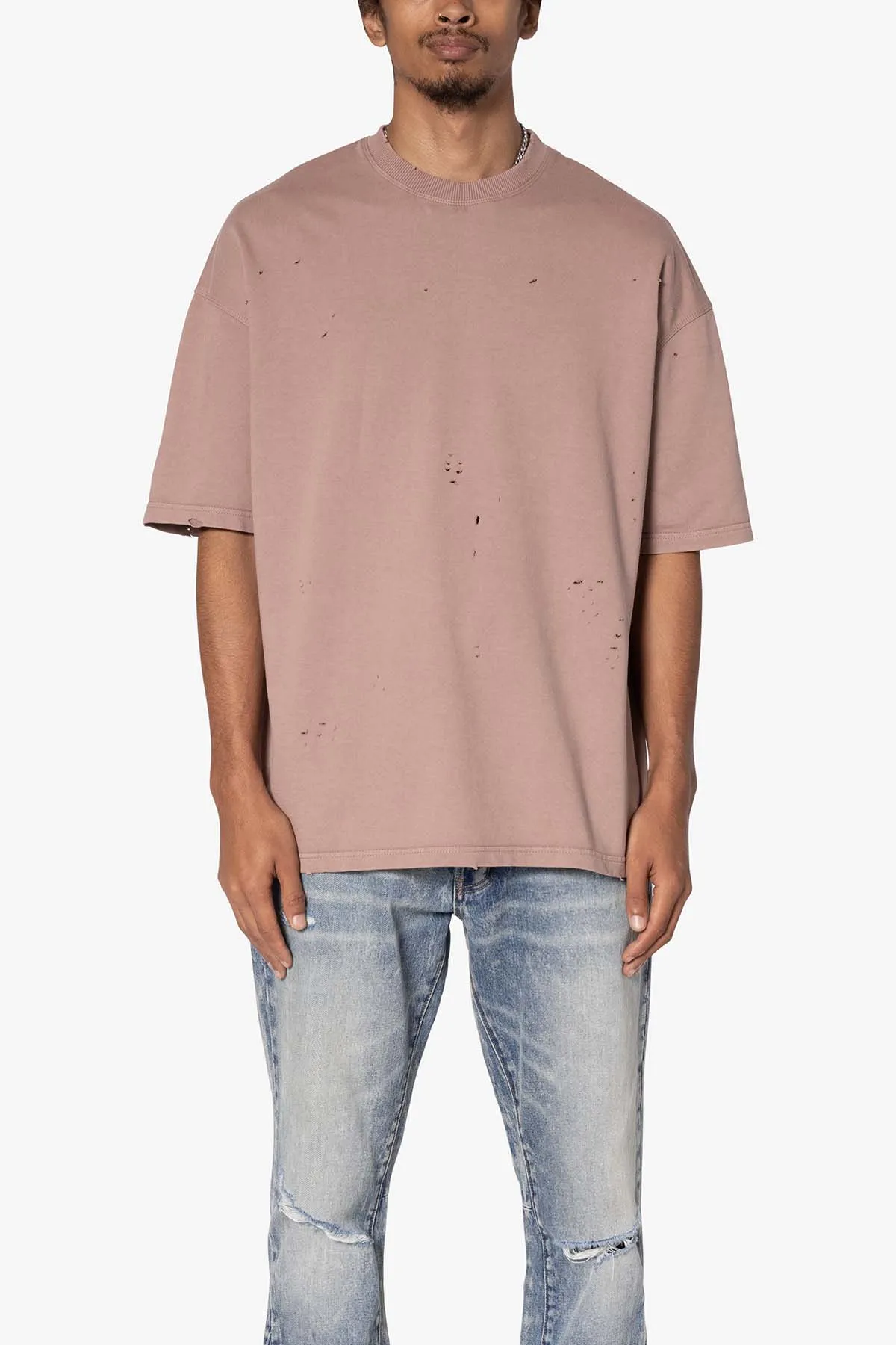 Heavy Distressed Tee - Mauve sold by MNML