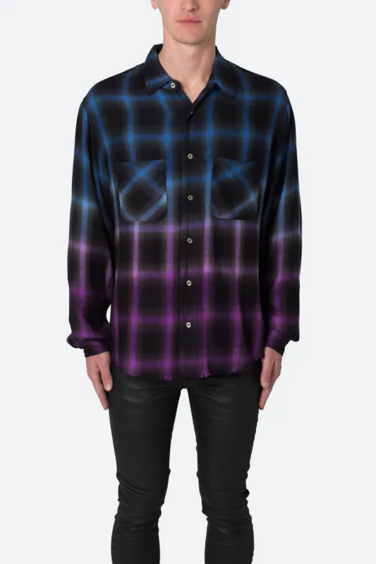 Ombre Flannel Shirt - Black/Purple made by MNML