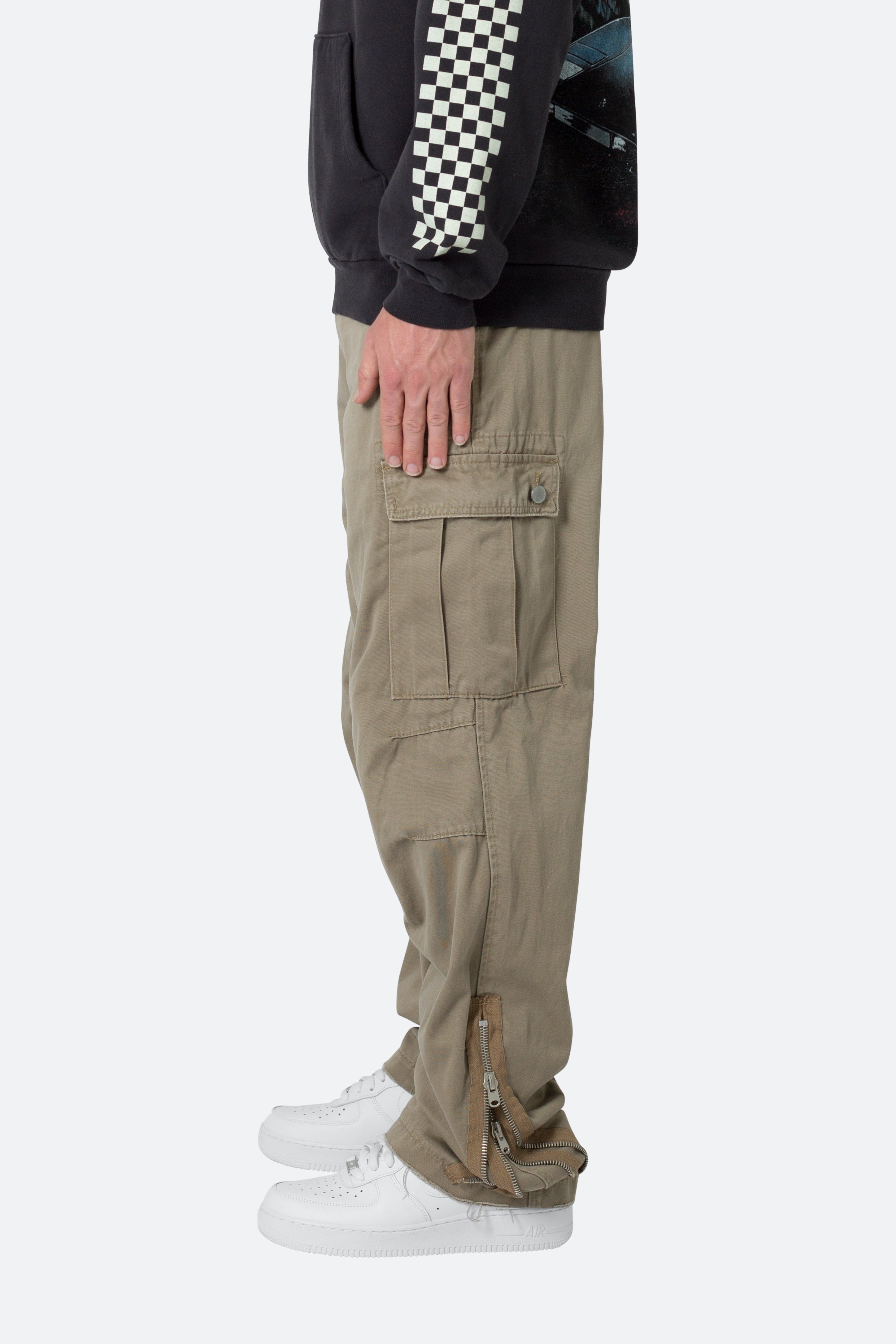 Zipper Denim Cargo Pants - Khaki sold by MNML product image thumbnail 5