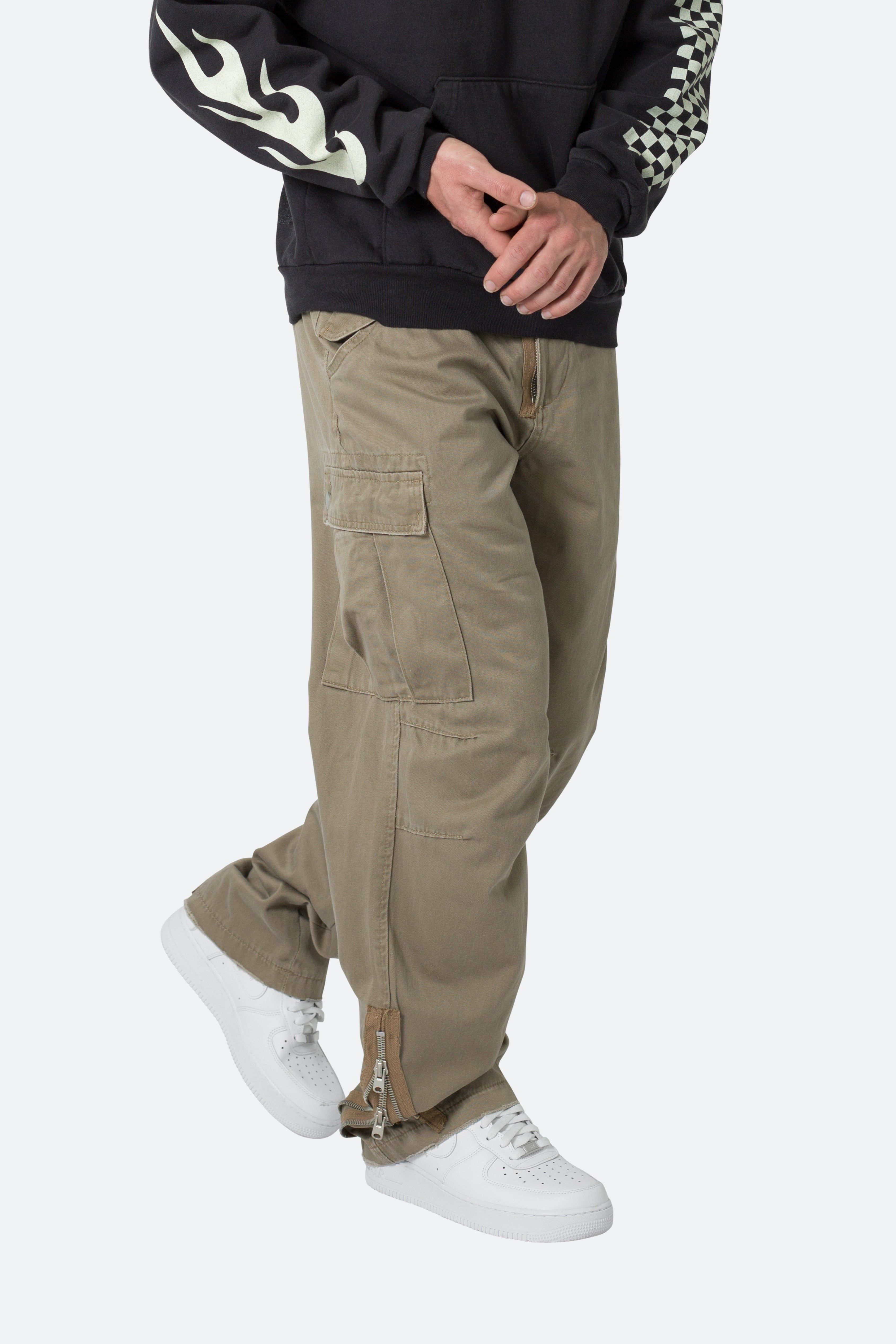 Zipper Denim Cargo Pants - Khaki sold by MNML product image thumbnail 2