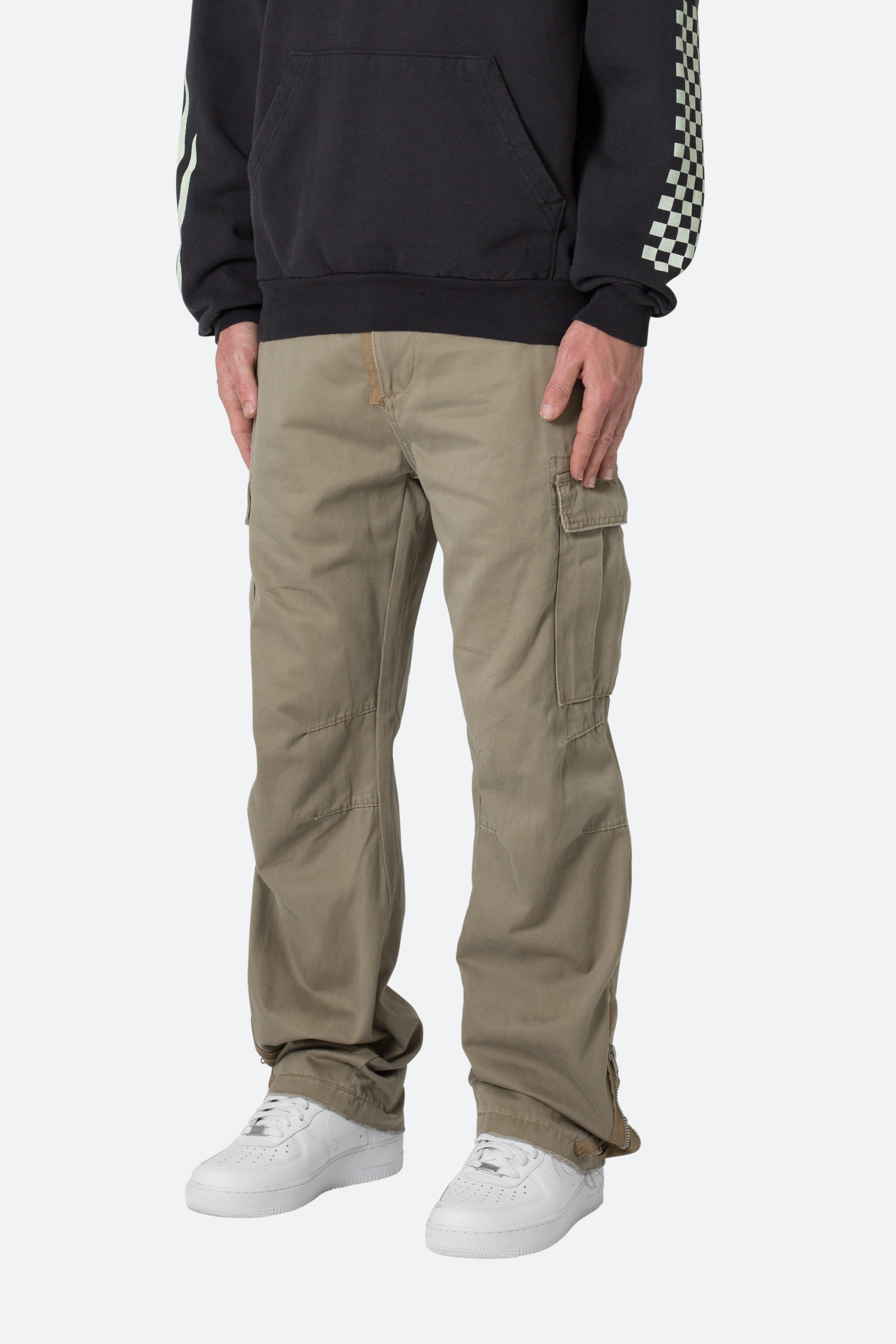 Zipper Denim Cargo Pants - Khaki sold by MNML product image thumbnail 4