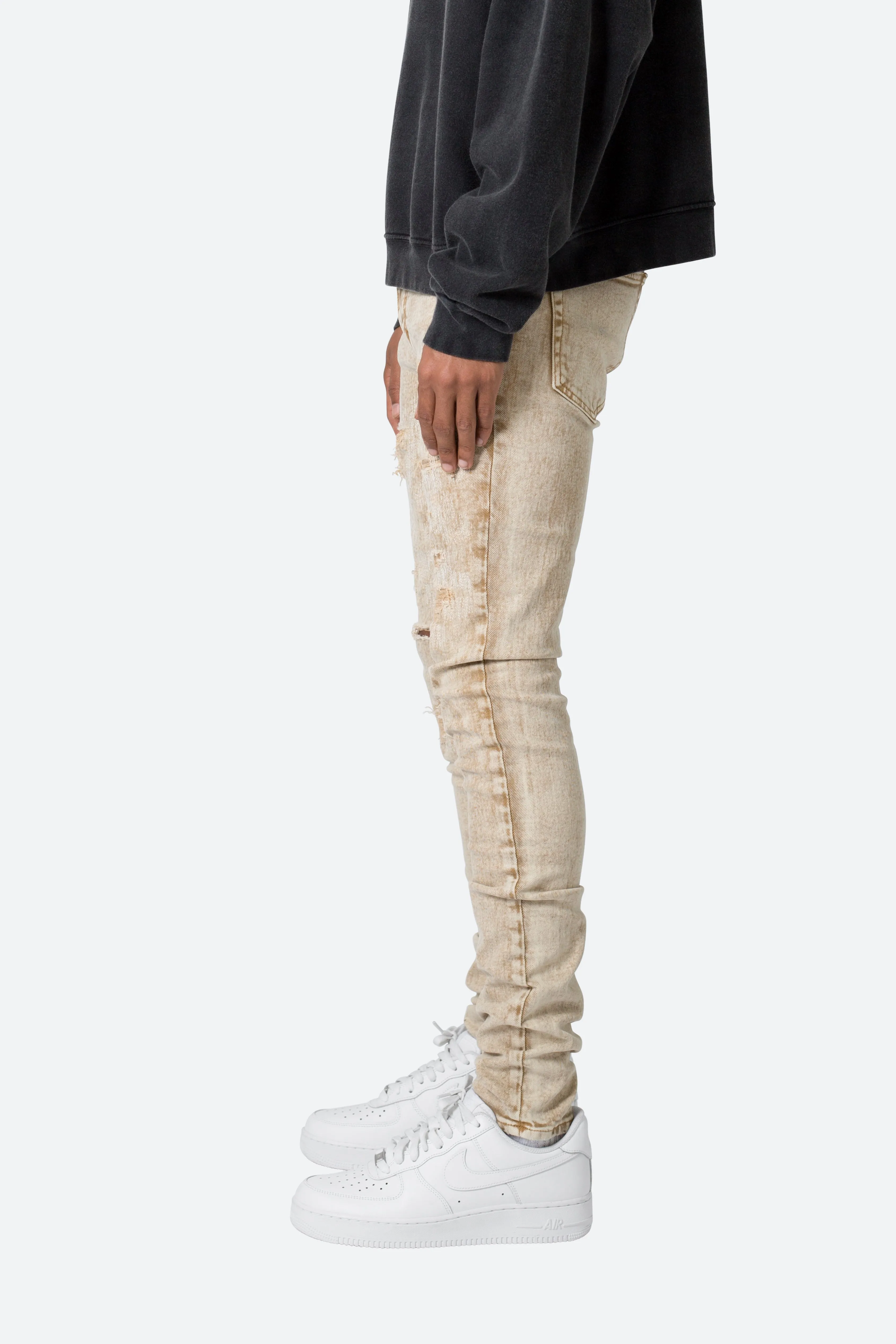 X369 Stretch Skinny Denim - Khaki sold by MNML product image thumbnail 4