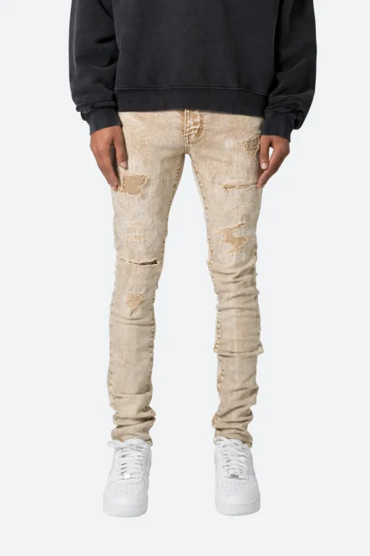 X369 Stretch Skinny Denim - Khaki sold by MNML