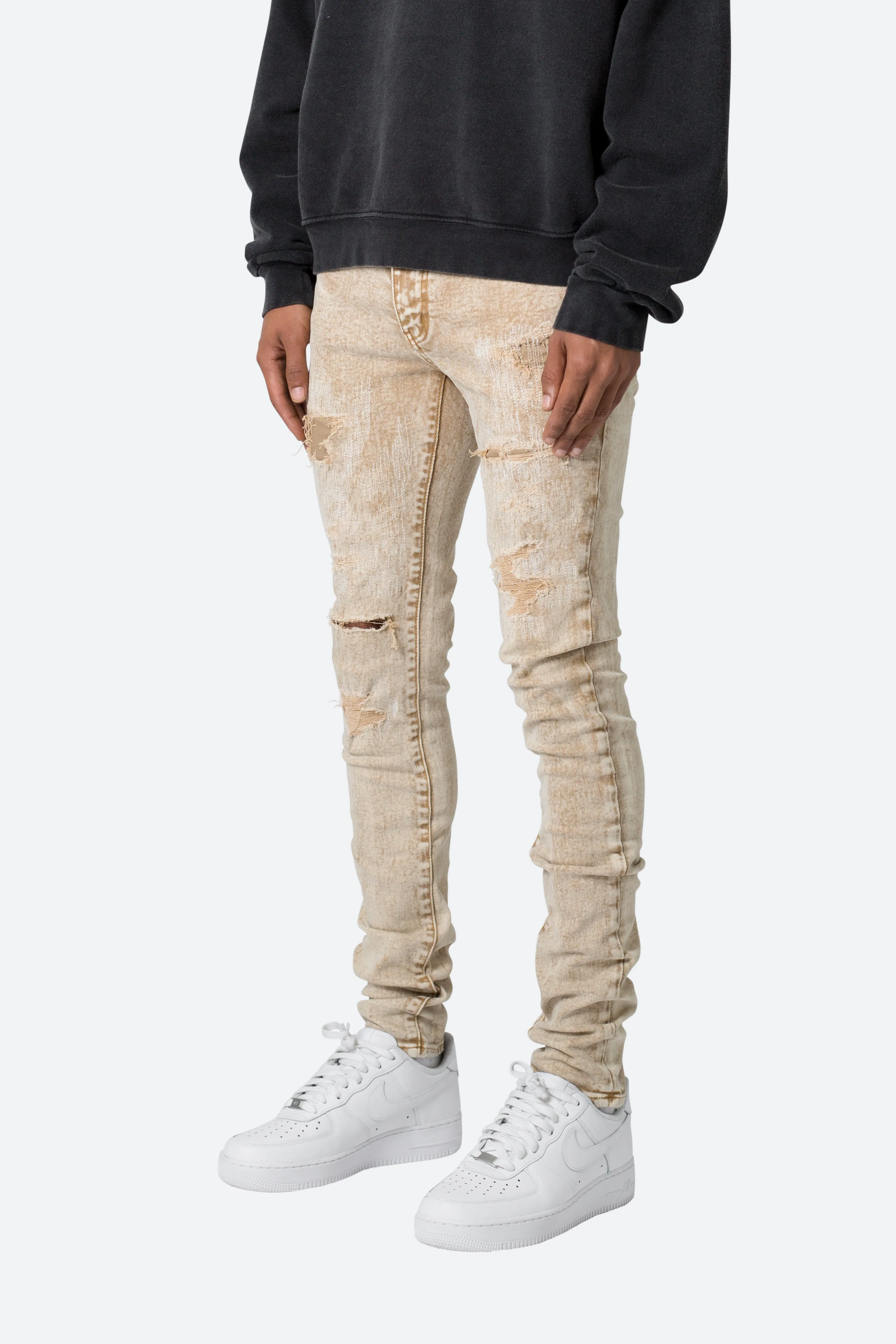 X369 Stretch Skinny Denim - Khaki sold by MNML product image thumbnail 3