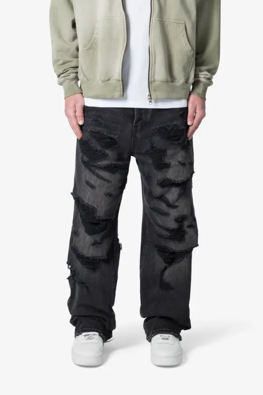 Ultra Baggy Distressed Denim - Vintage Black sold by MNML