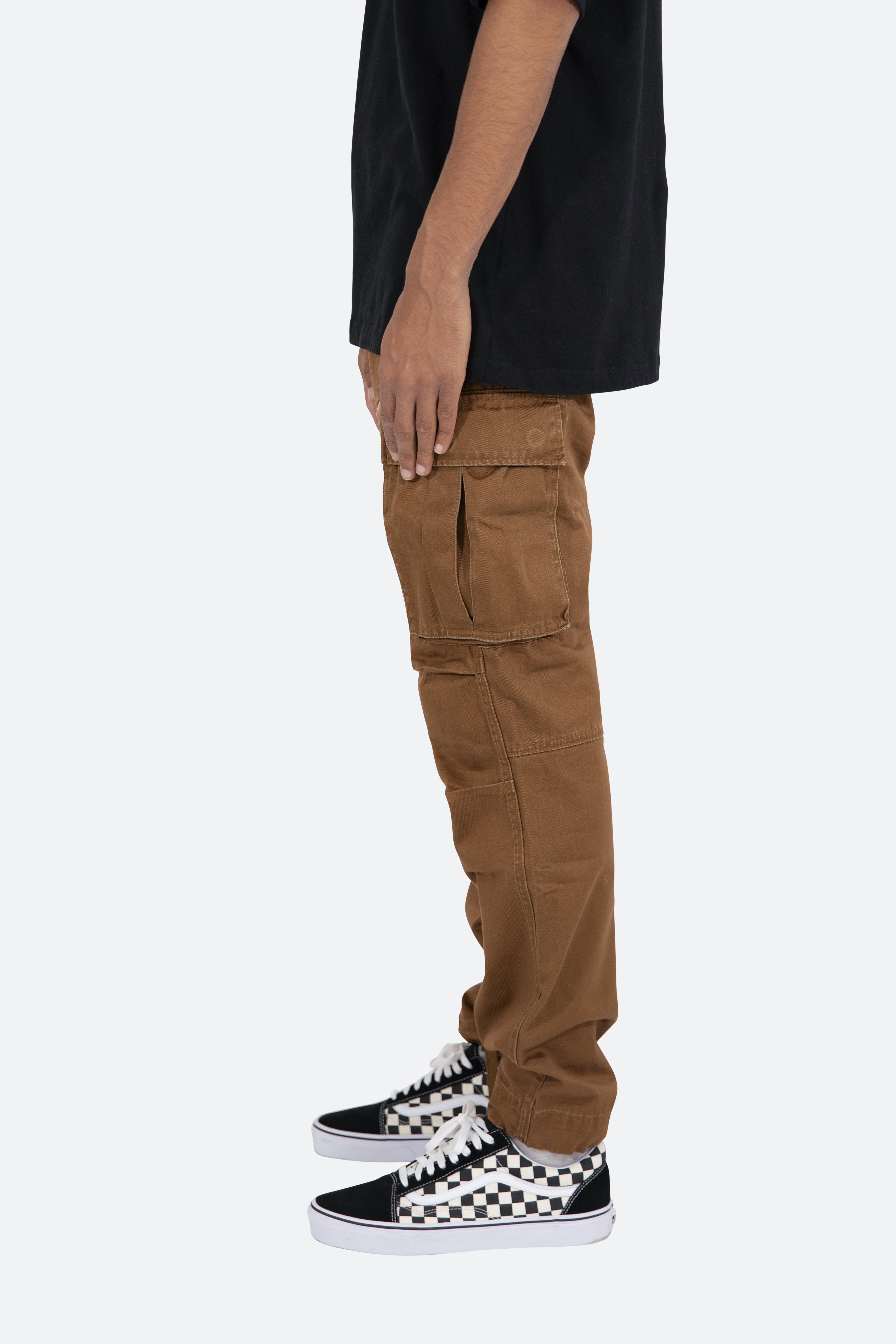 Vintage Twill Cargo Pants - Brown sold by MNML product image thumbnail 4