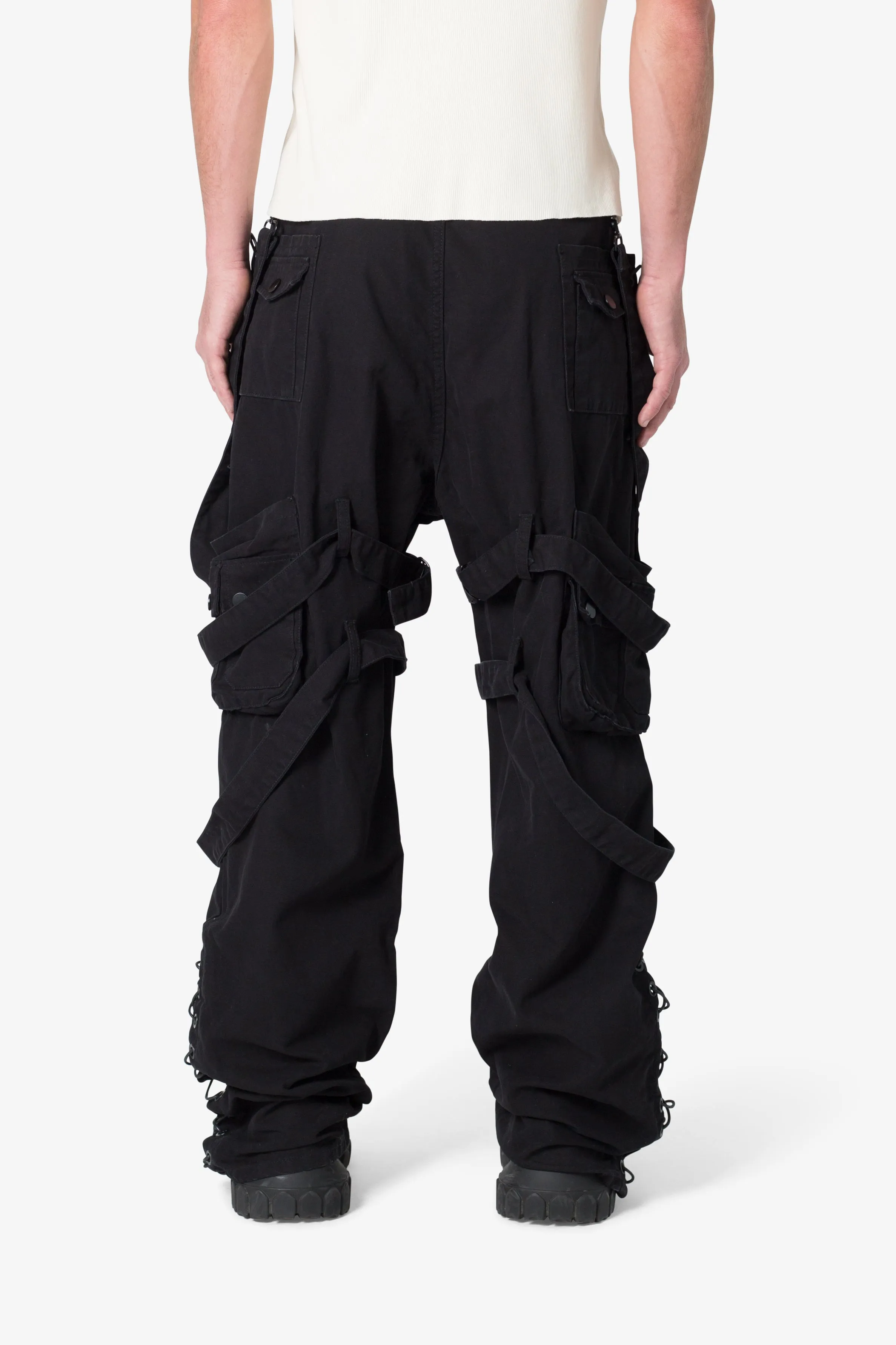Laced Up Cargo Pants - Black sold by MNML product image thumbnail 5