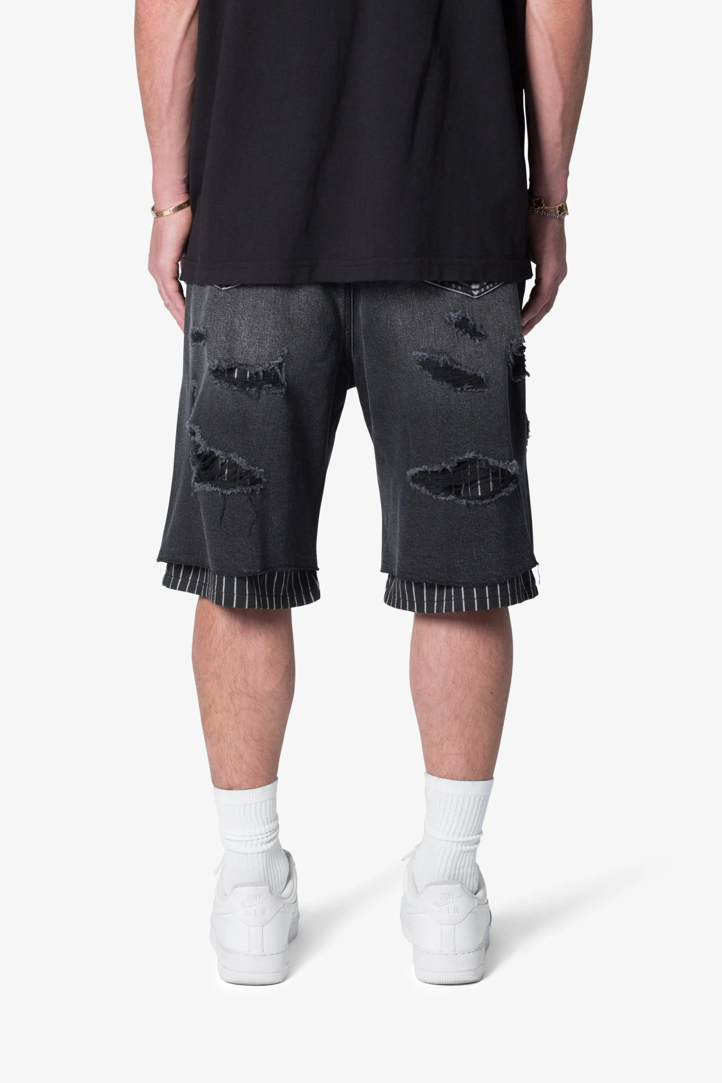 Ultra Baggy Lined Denim Shorts - Washed Black sold by MNML product image thumbnail 5