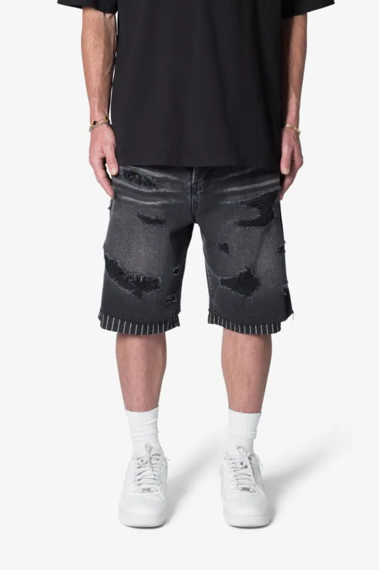 Ultra Baggy Lined Denim Shorts - Washed Black sold by MNML