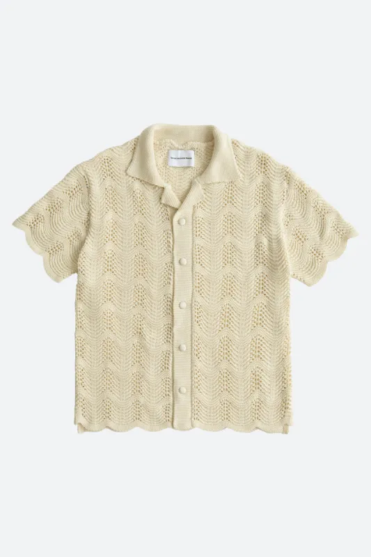 Knitted Wave S/S Shirt - Cream sold by MNML
