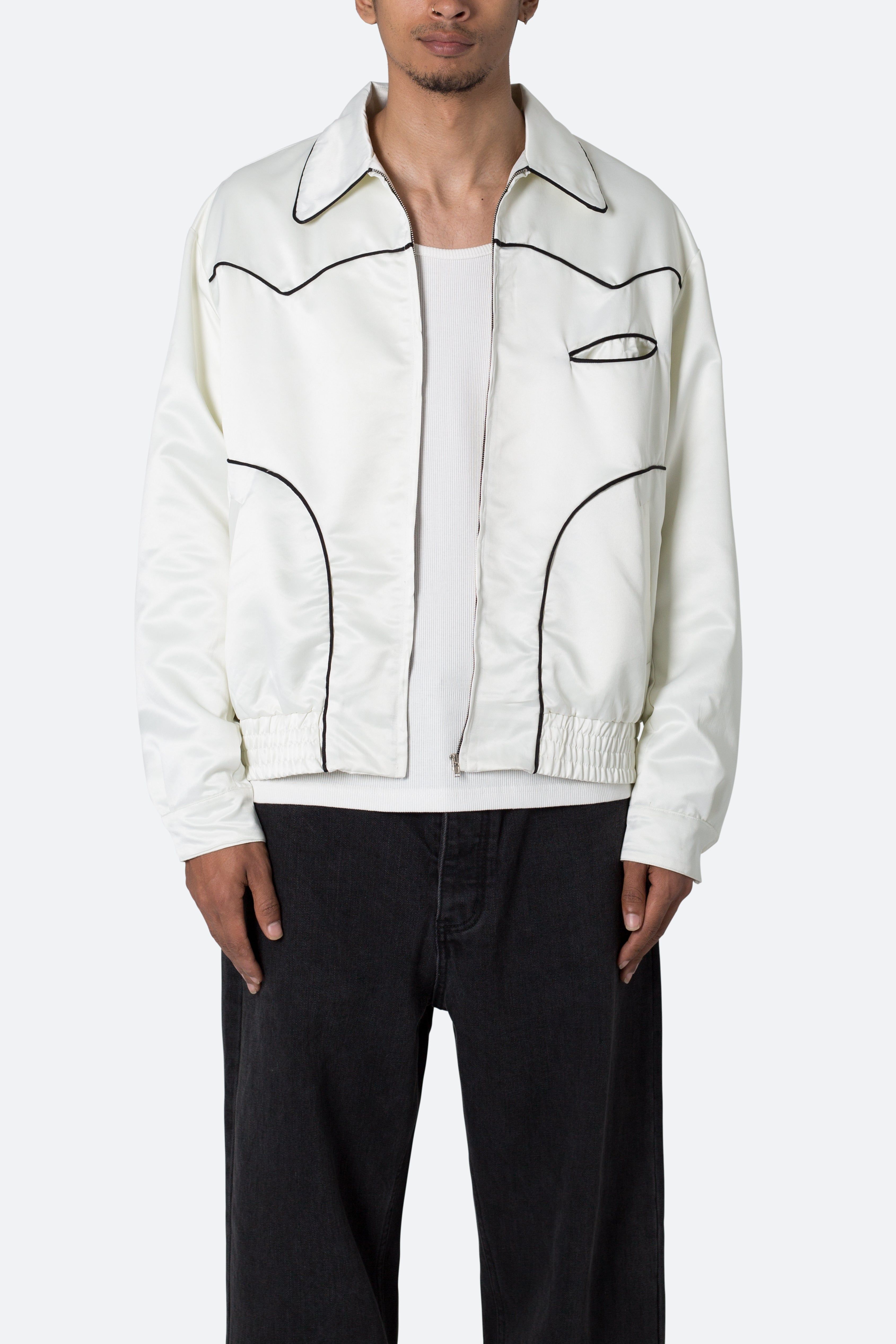 Piped Zip Up Jacket - Off White sold by MNML