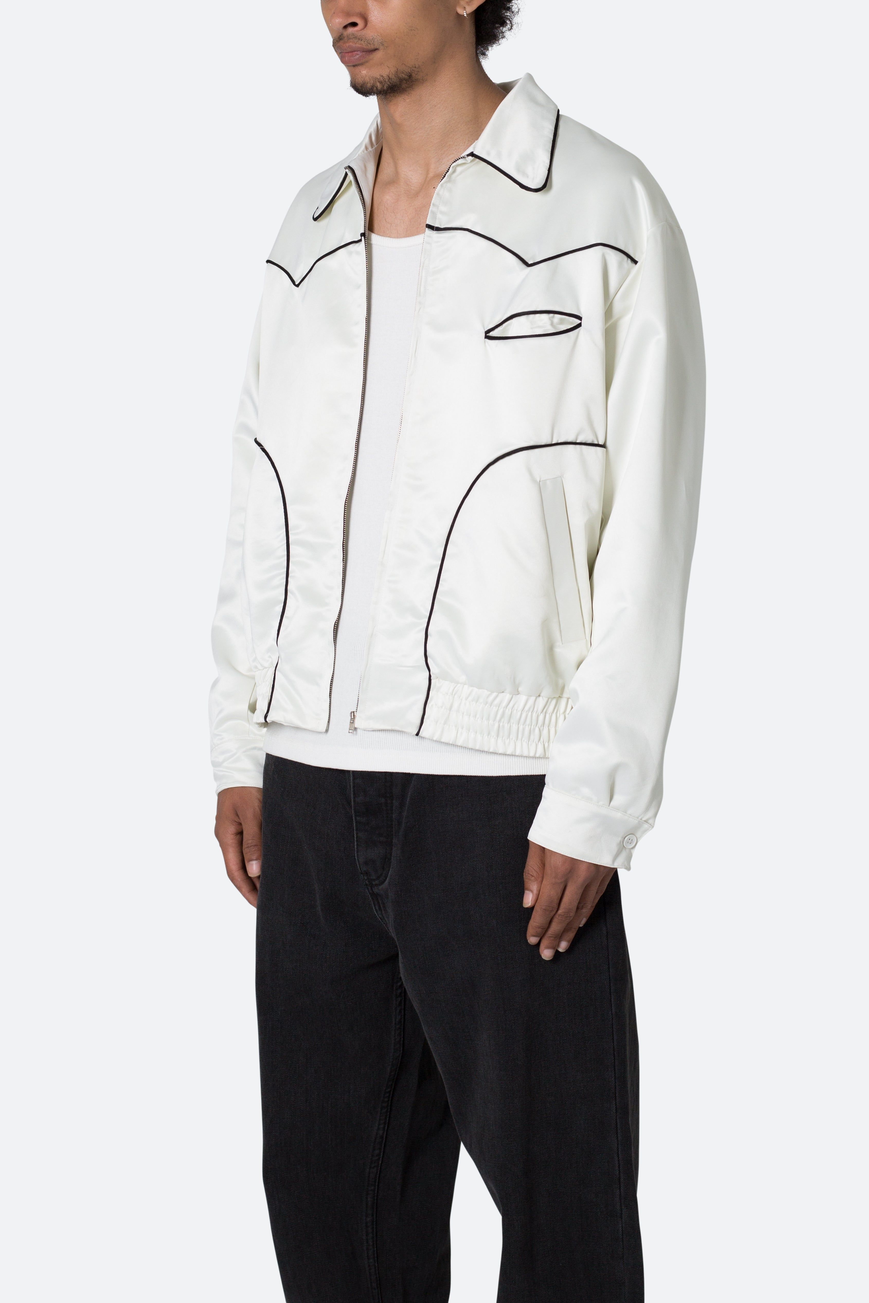 Piped Zip Up Jacket - Off White sold by MNML product image thumbnail 4