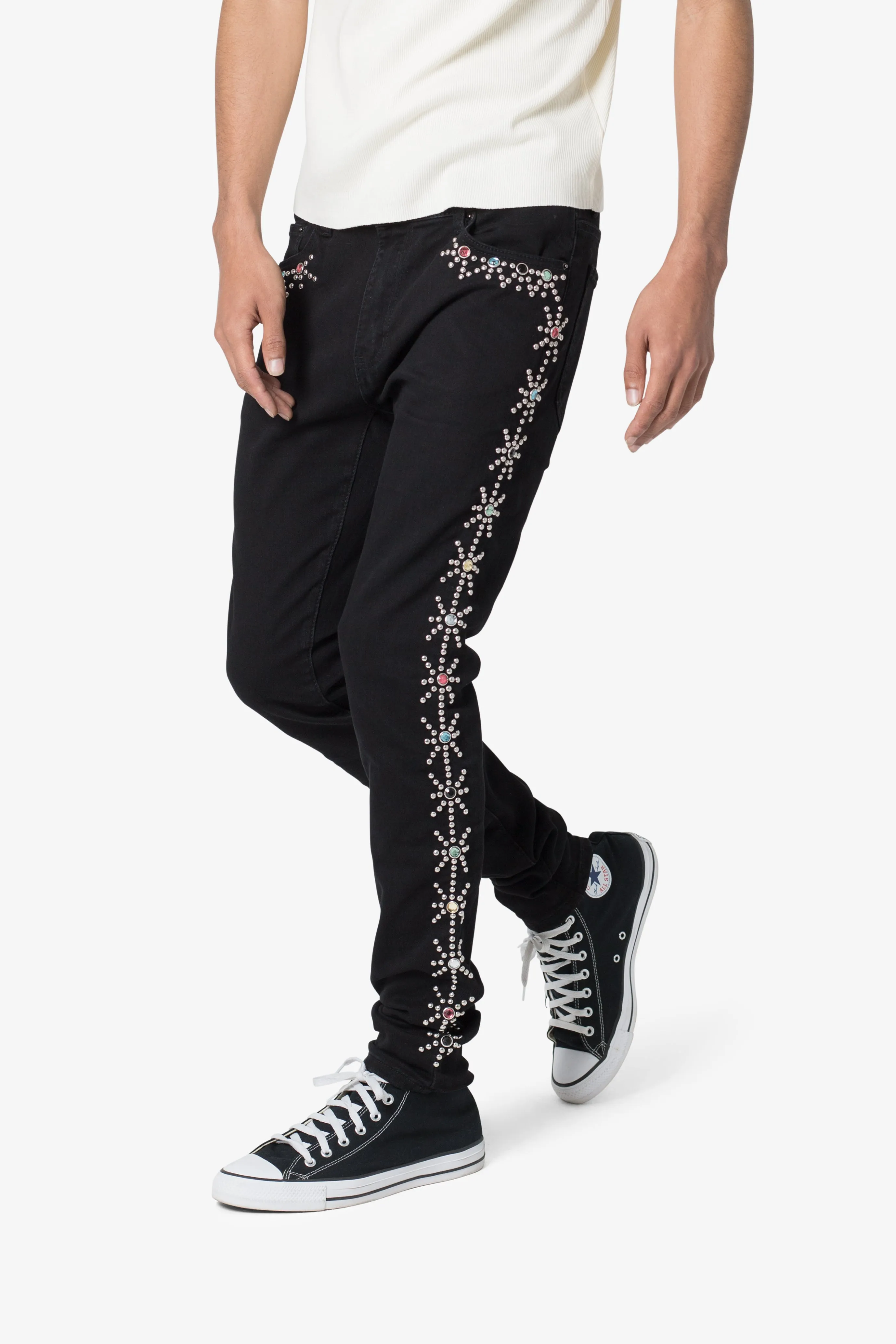 X620 Studded Skinny Denim - Black sold by MNML product image thumbnail 2