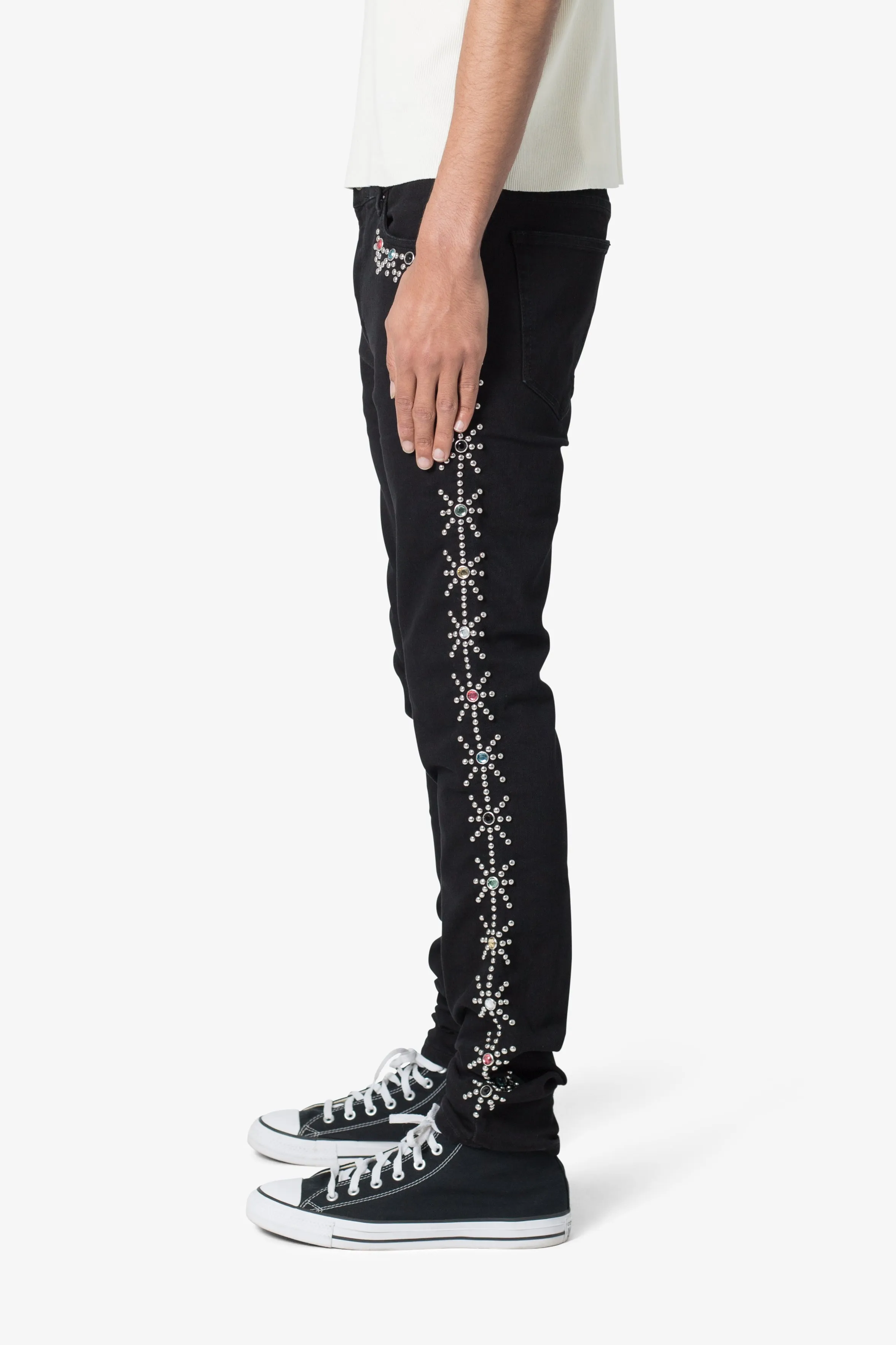 X620 Studded Skinny Denim - Black sold by MNML product image thumbnail 5