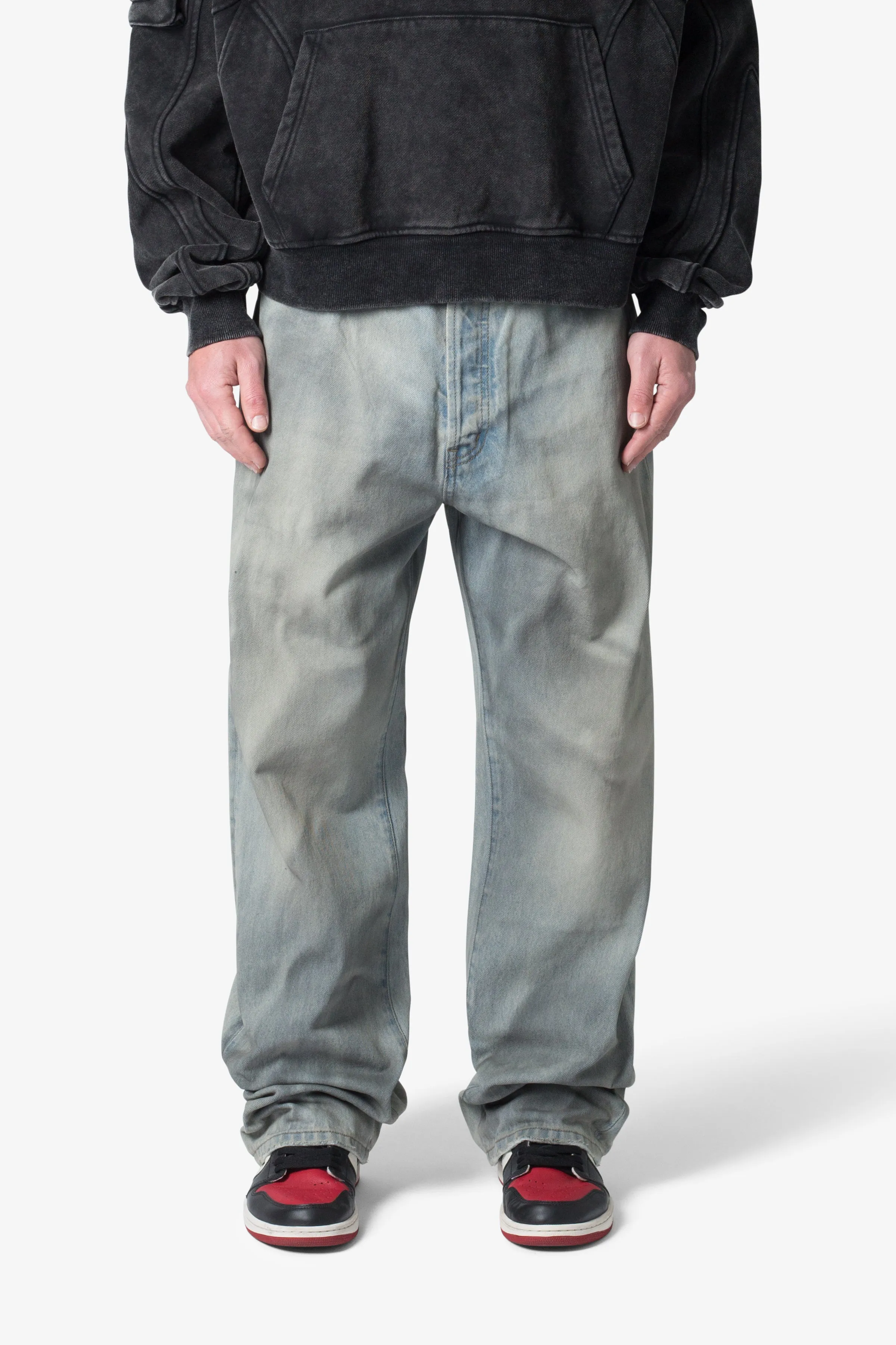Ultra Baggy Oil Stain Denim - Vintage Blue sold by MNML