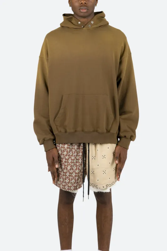 Button Neck Hoodie - Brown sold by MNML