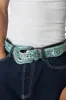 Iridescent Rhinestone Belt - Blue sold by MNML