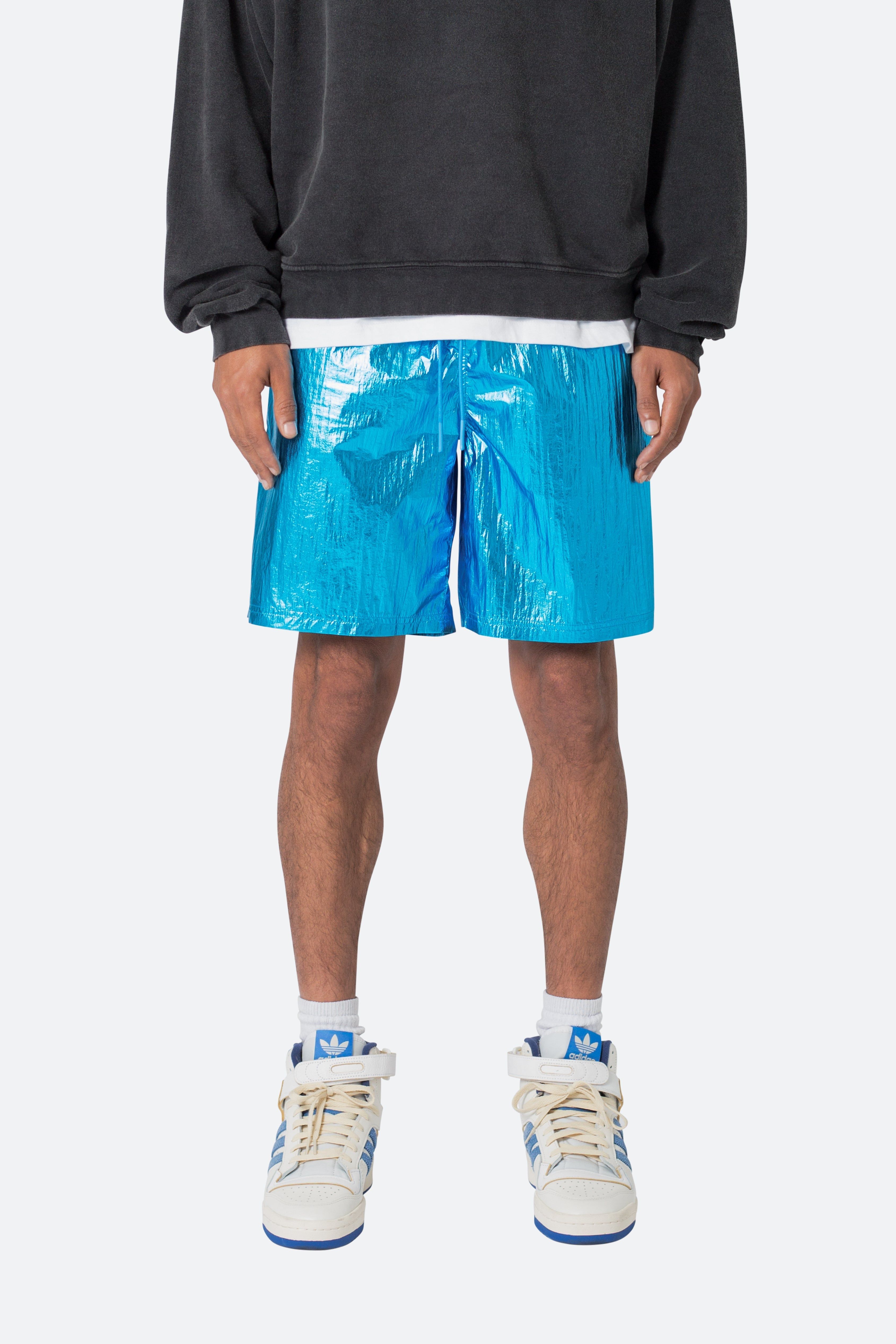 Metallic Lightweight Shorts - Blue sold by MNML