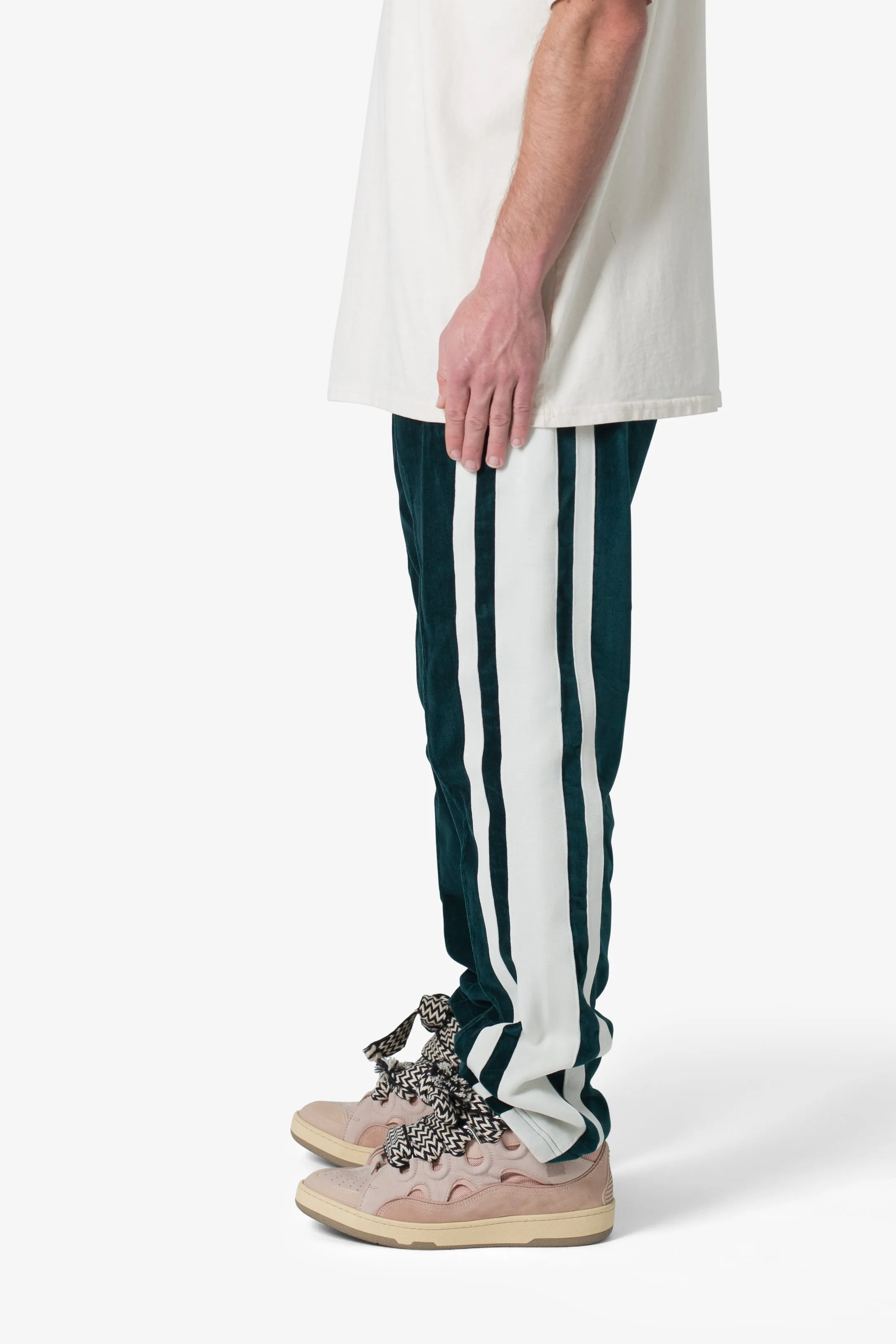 Baggy Velour Track Pants - Green sold by MNML product image thumbnail 5