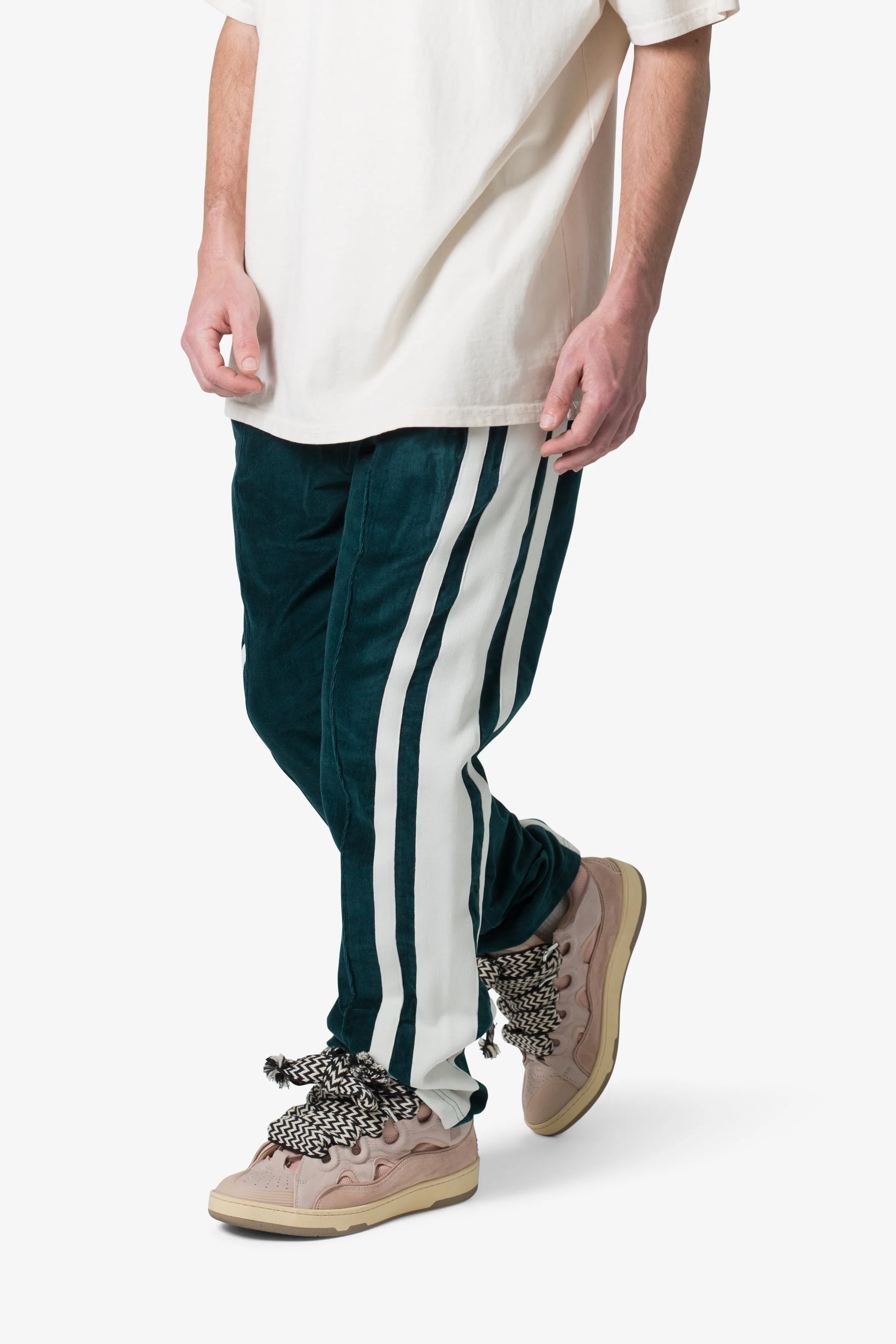 Baggy Velour Track Pants - Green sold by MNML product image thumbnail 2