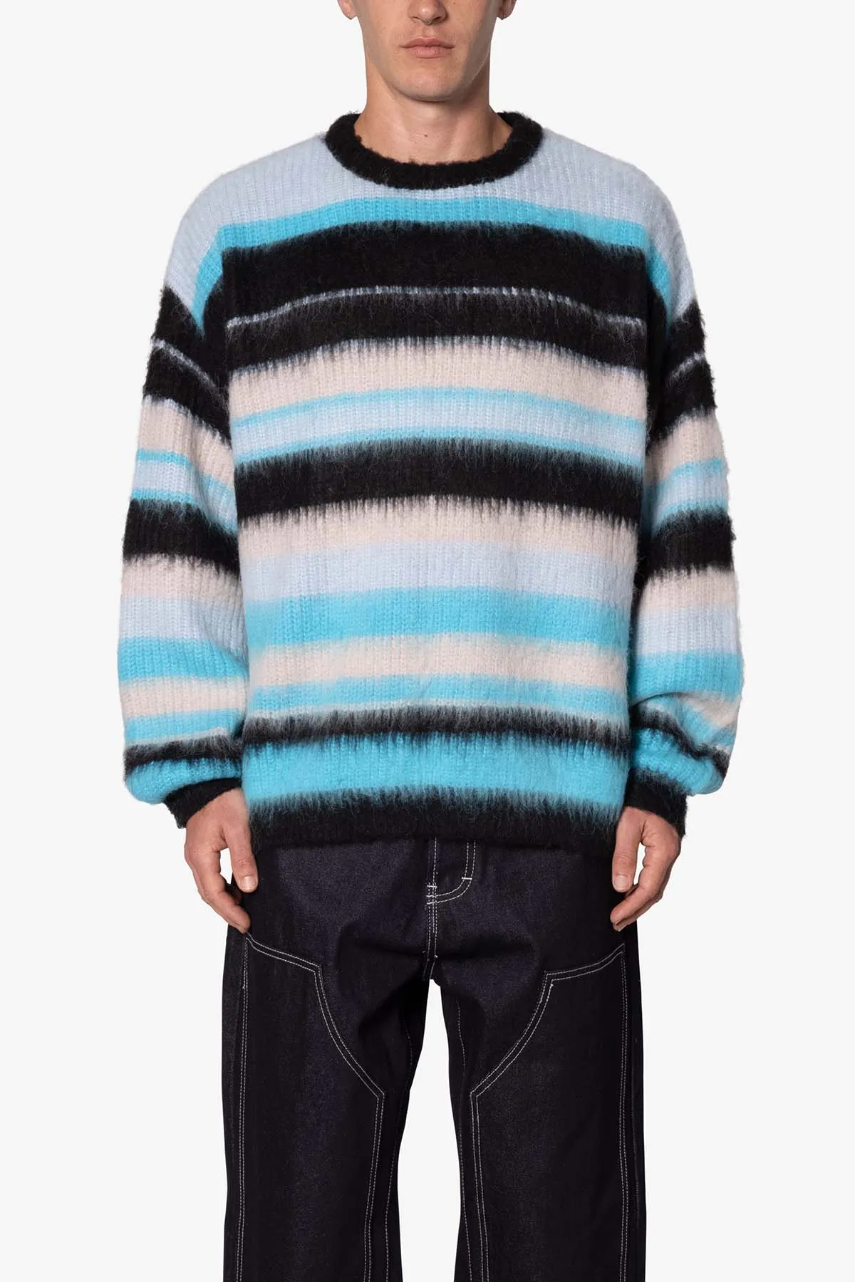 Oversized Water Striped Sweater - Blue sold by MNML product image thumbnail 2