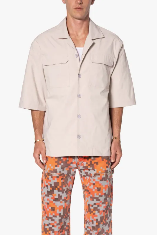 Lined Woven Nylon Shirt - Stone sold by MNML