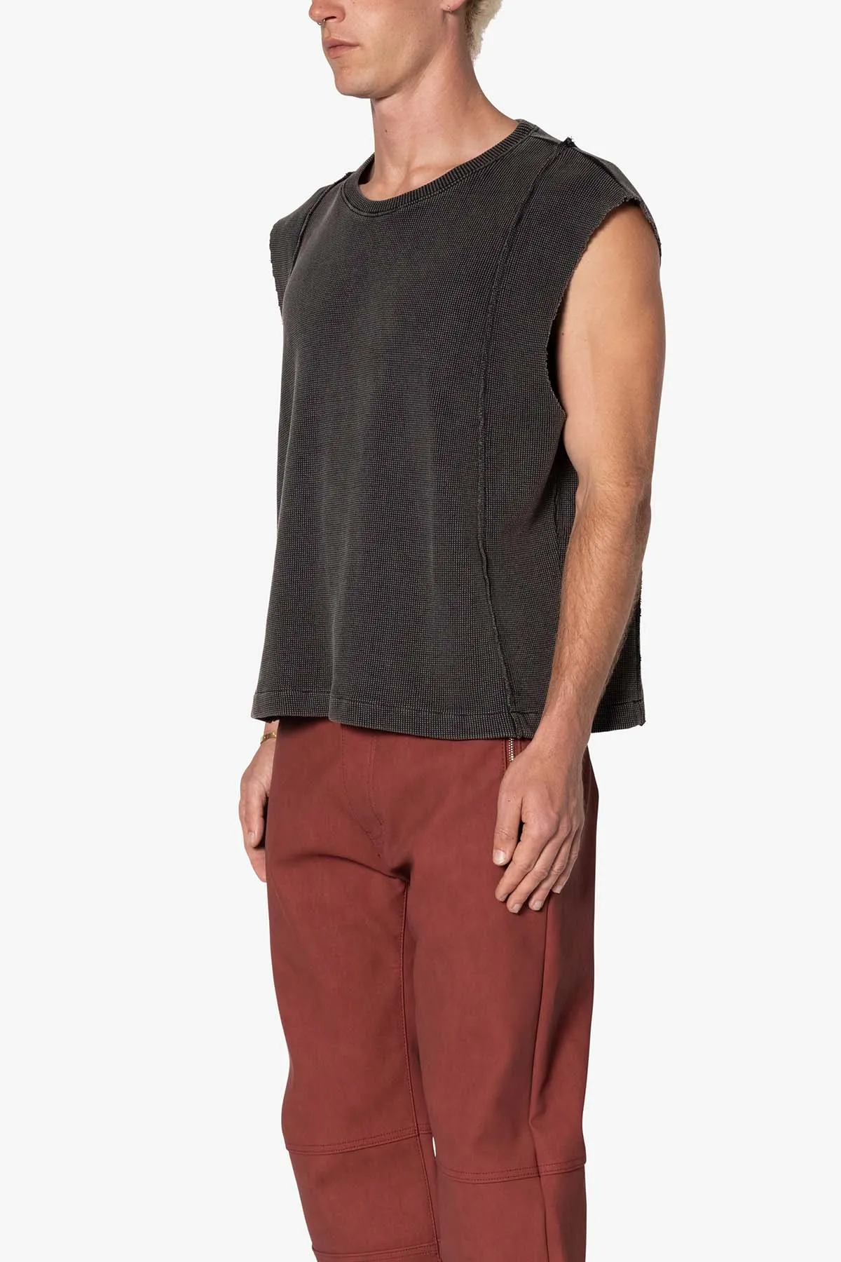 Paneled Knit Tank - Vintage Black sold by MNML product image thumbnail 3