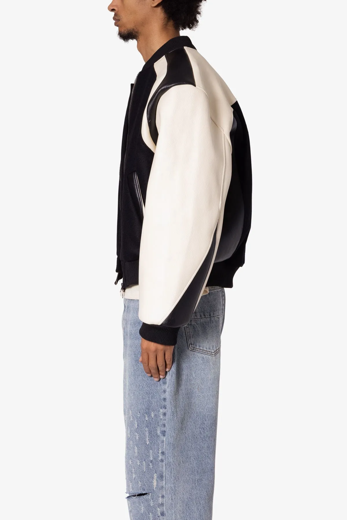 Varsity Mod Jacket - Black/White sold by MNML product image thumbnail 5